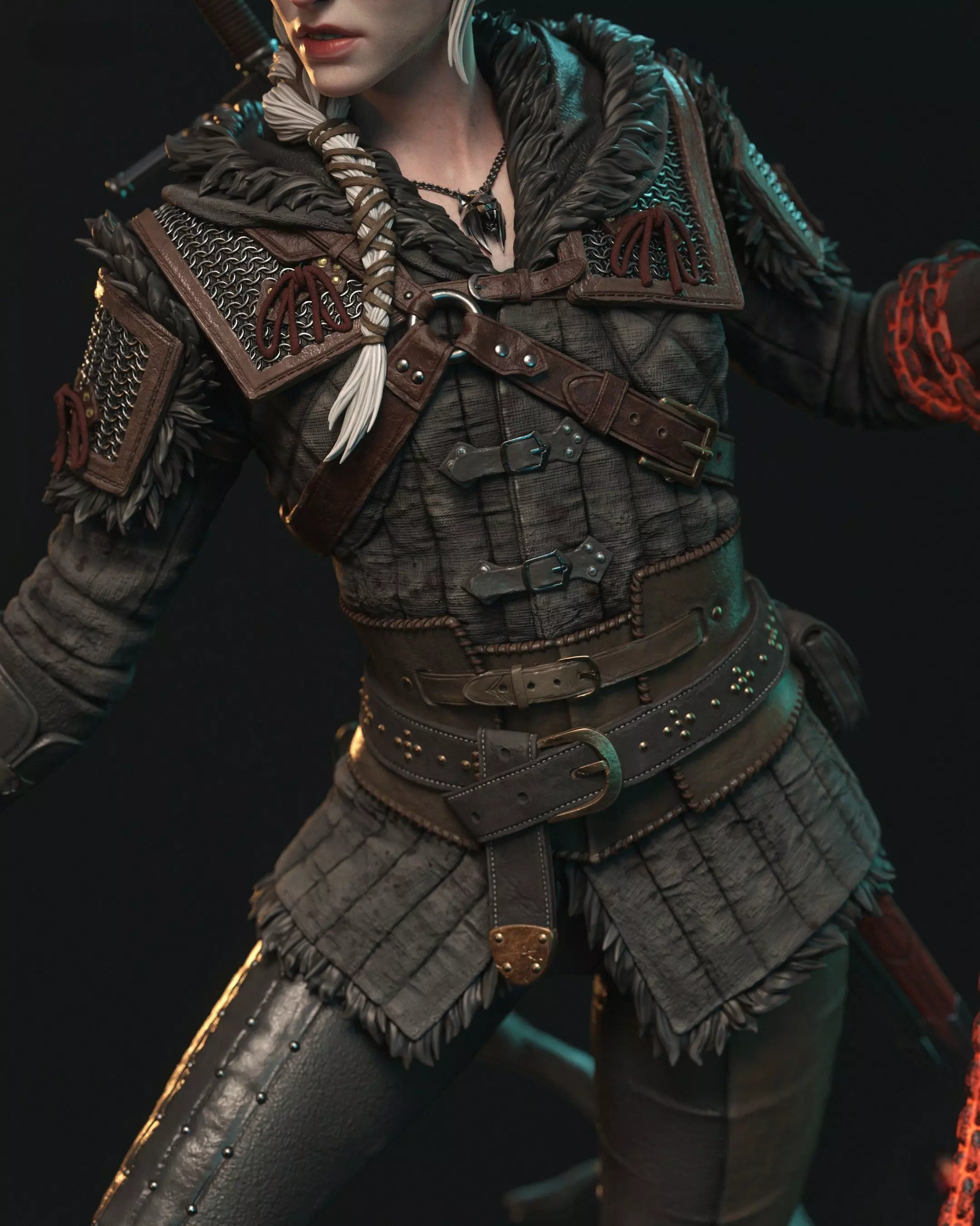 Ciri The Witcher 4 3D Print Model STL LYS Files Split Full... 3D print model_5