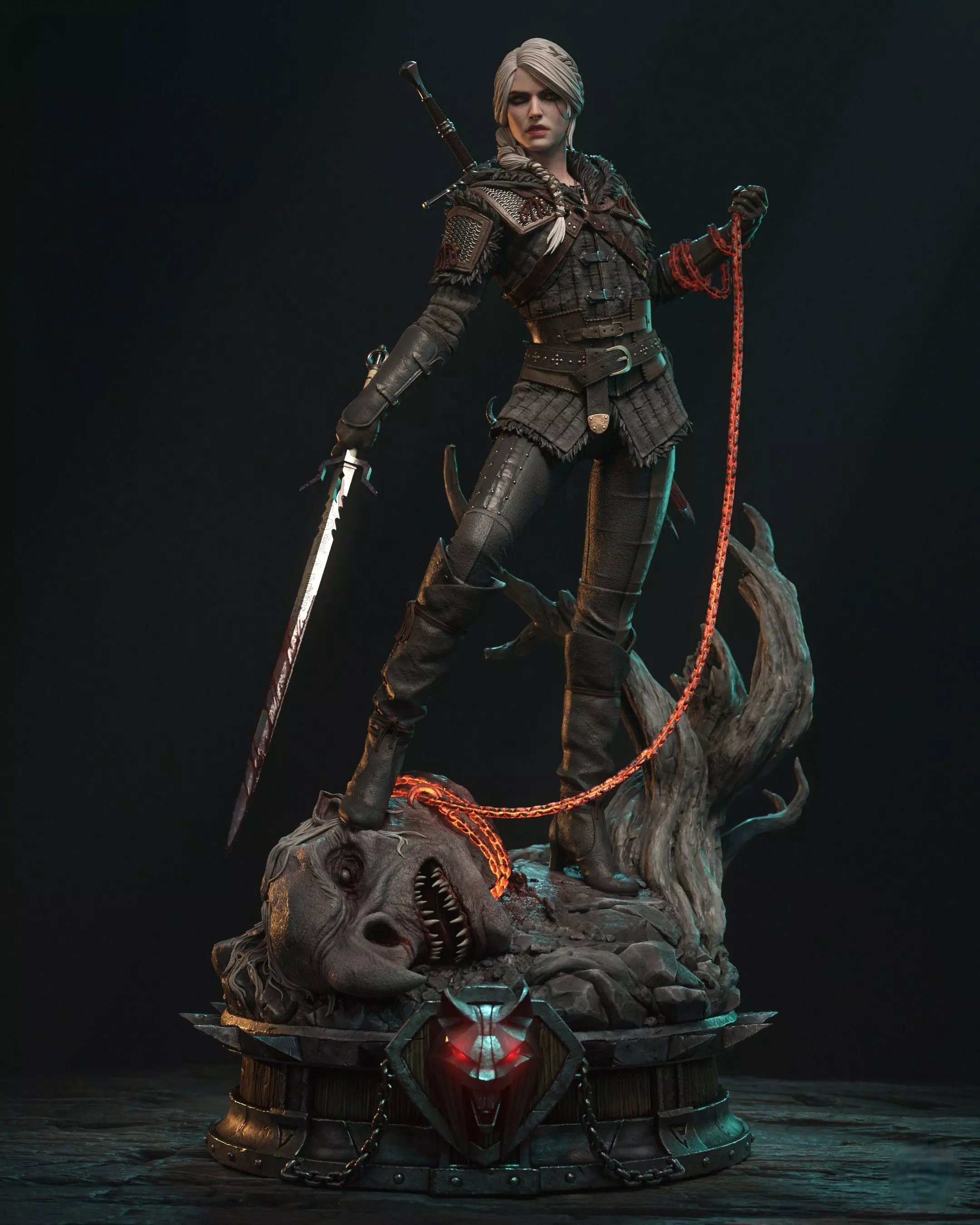 Ciri The Witcher 4 3D Print Model STL LYS Files Split Full... 3D print model_0