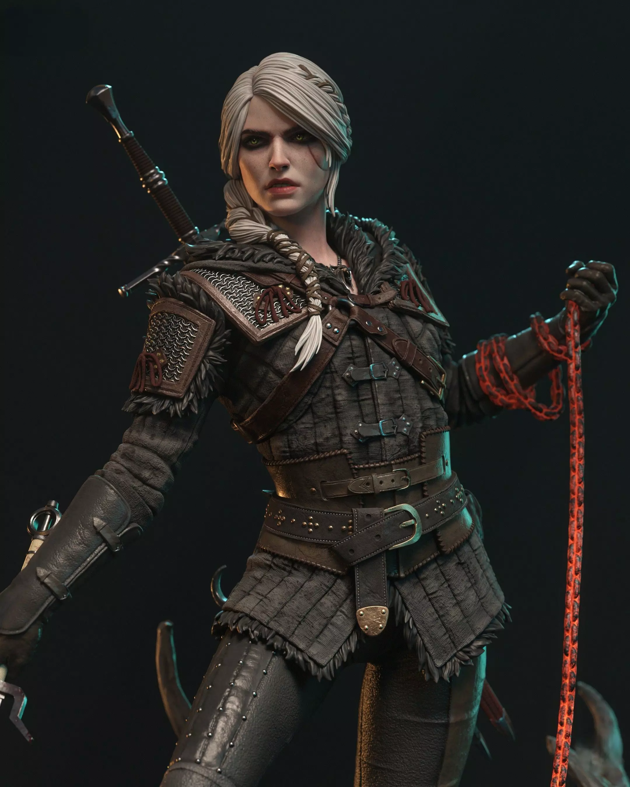 Ciri The Witcher 4 3D Print Model STL LYS Files Split Full... 3D print model_2
