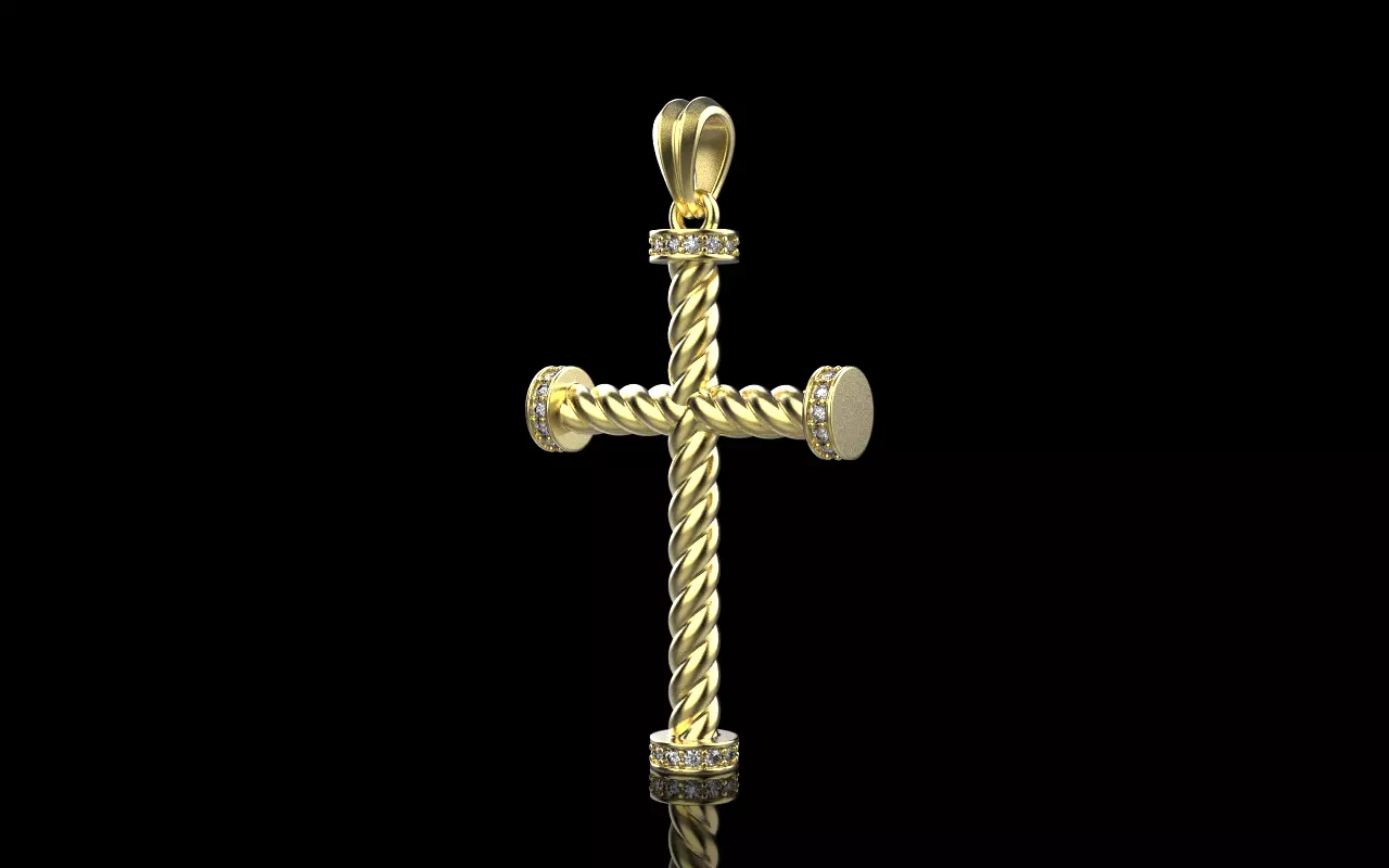 Twist rope cross model 702 3D print model_13