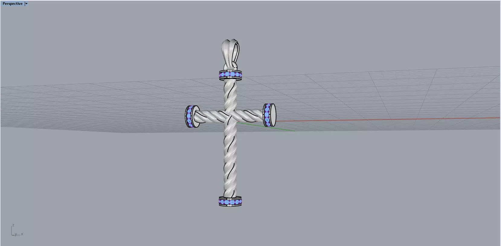 Twist rope cross model 702 3D print model_14