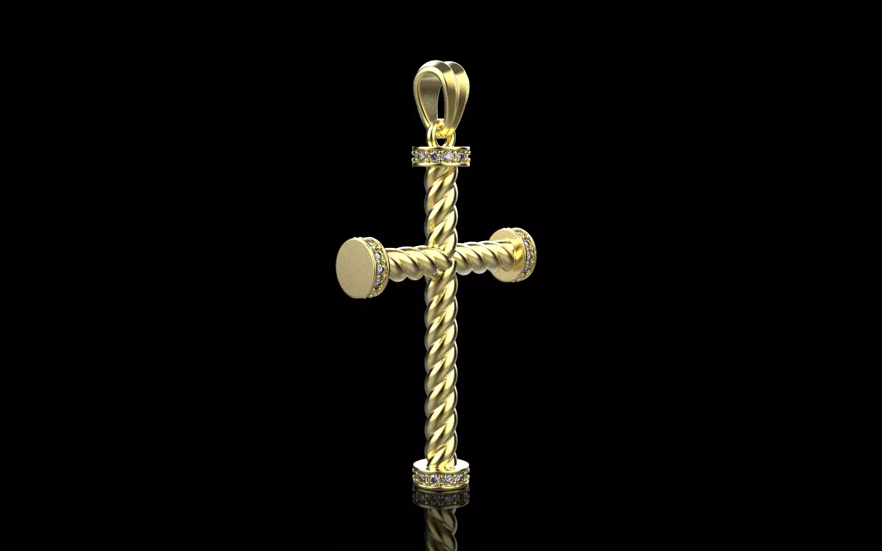 Twist rope cross model 702 3D print model_15