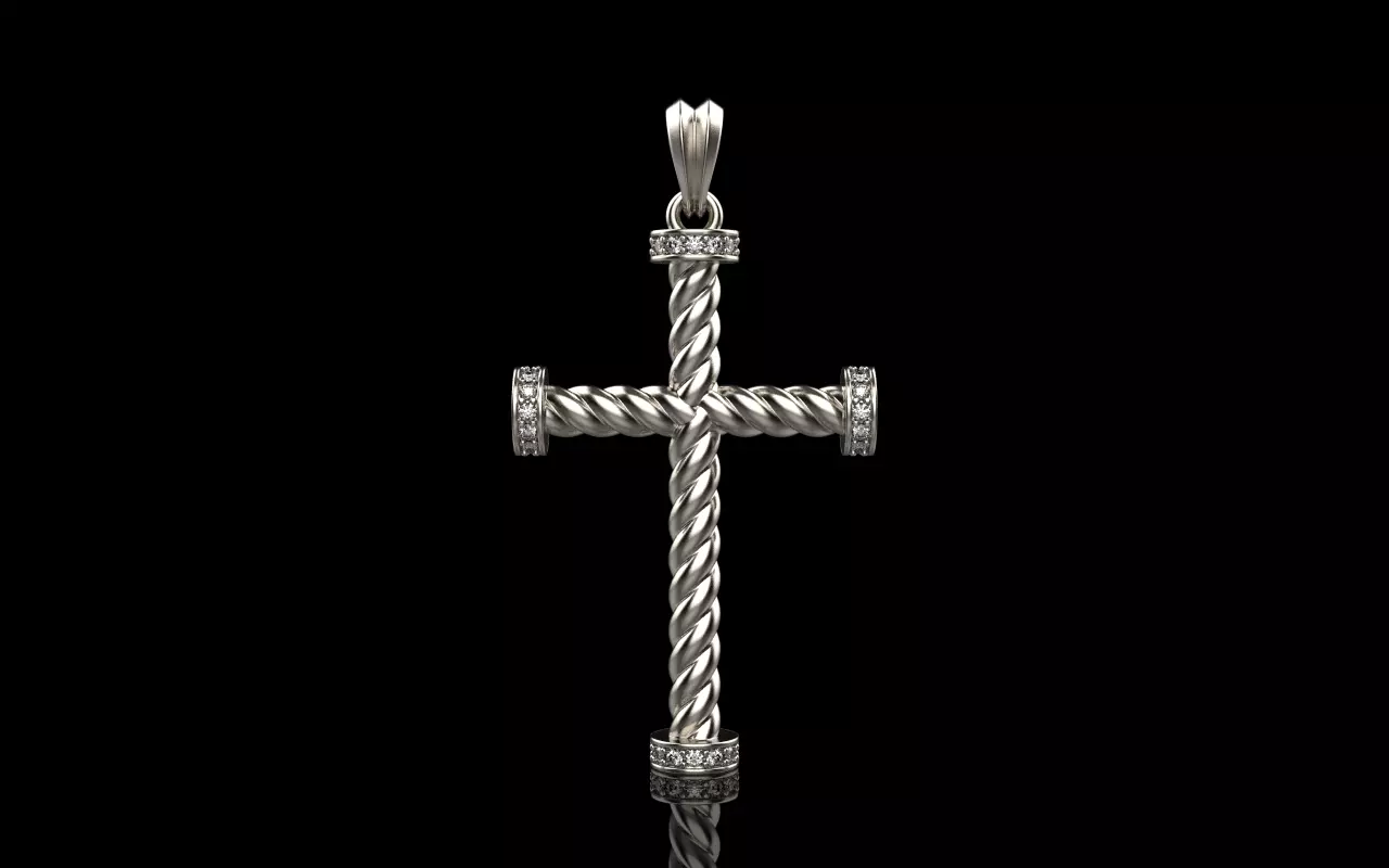 Twist rope cross model 702 3D print model_24