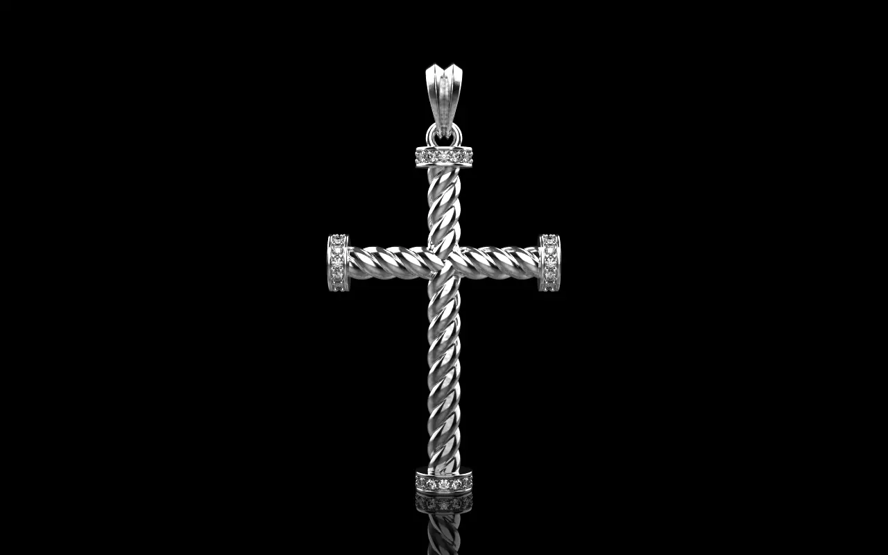 Twist rope cross model 702 3D print model_17