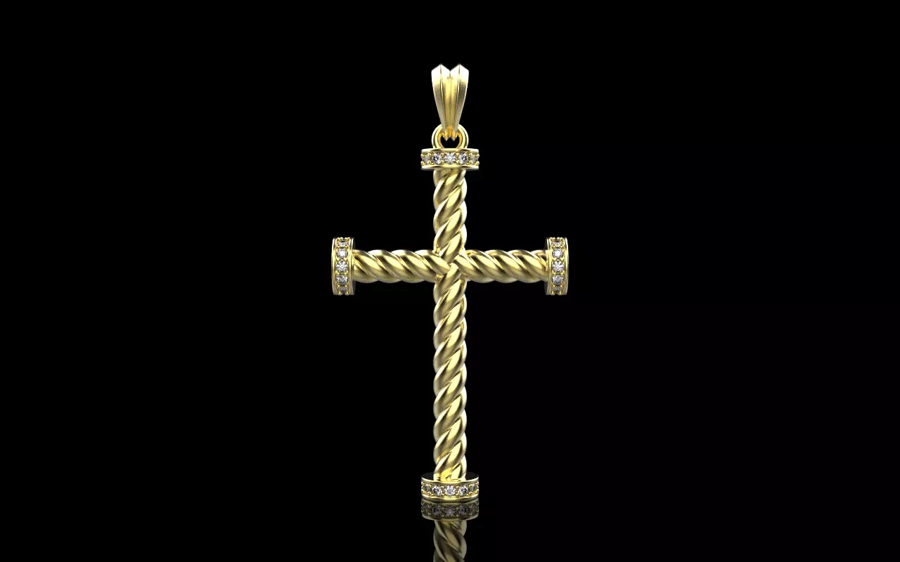 Twist rope cross model 702 3D print model_5