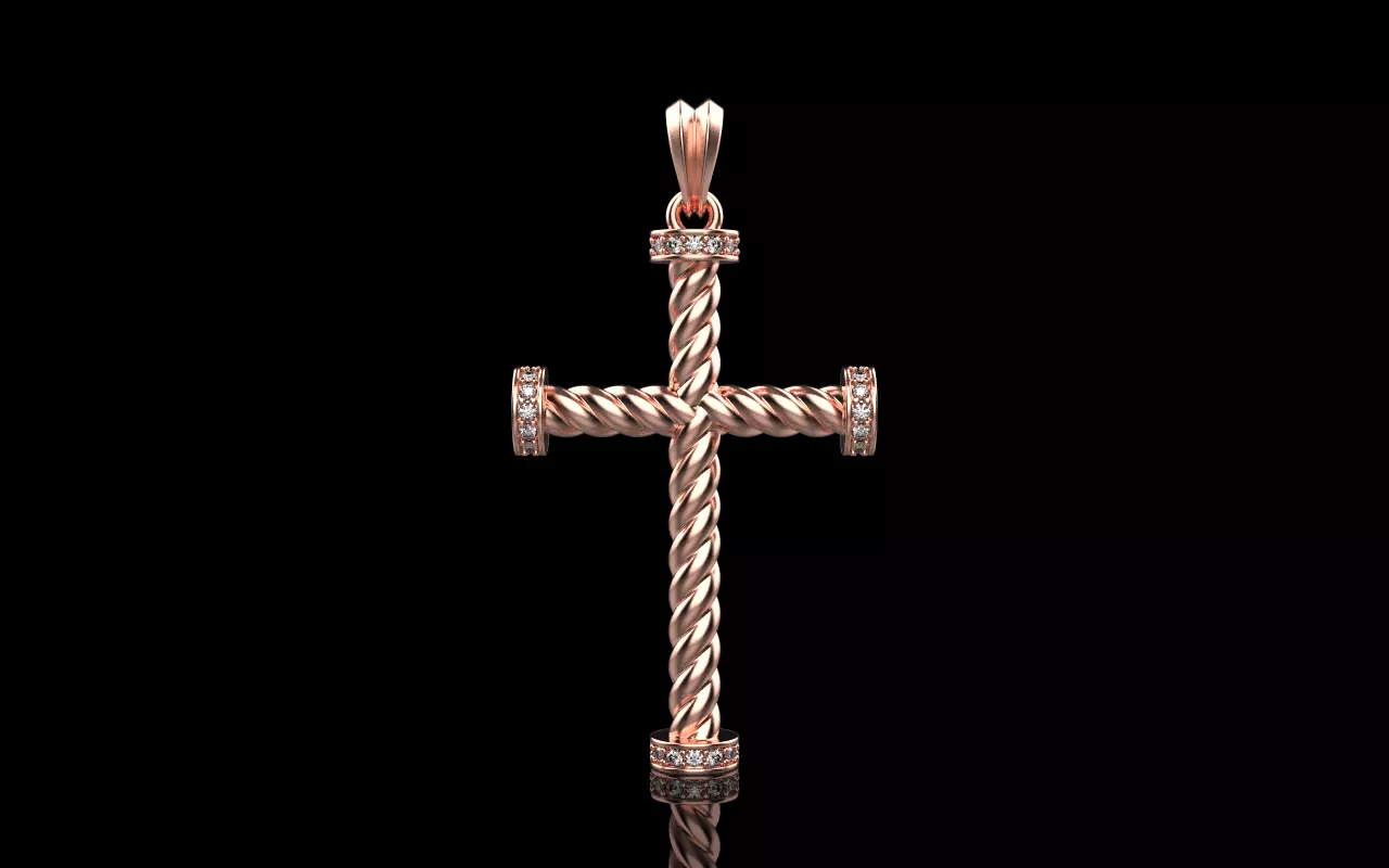 Twist rope cross model 702 3D print model_20