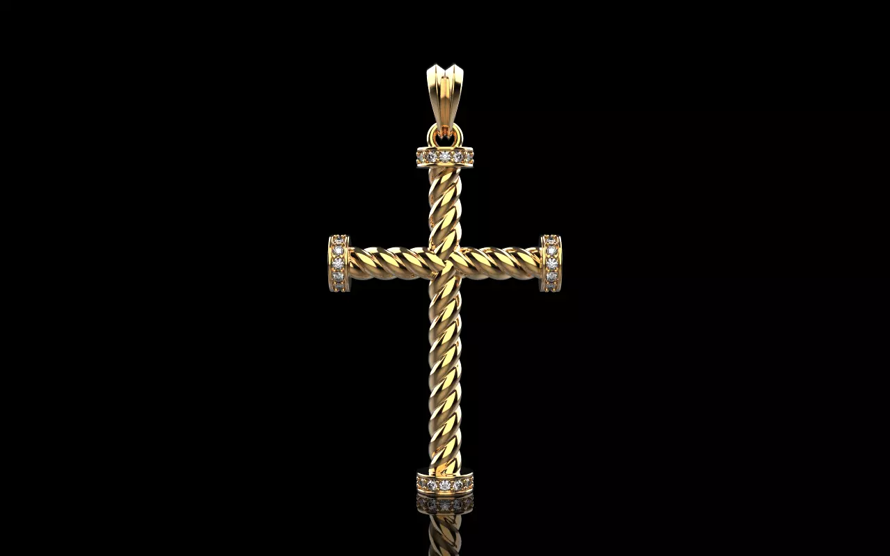 Twist rope cross model 702 3D print model_0