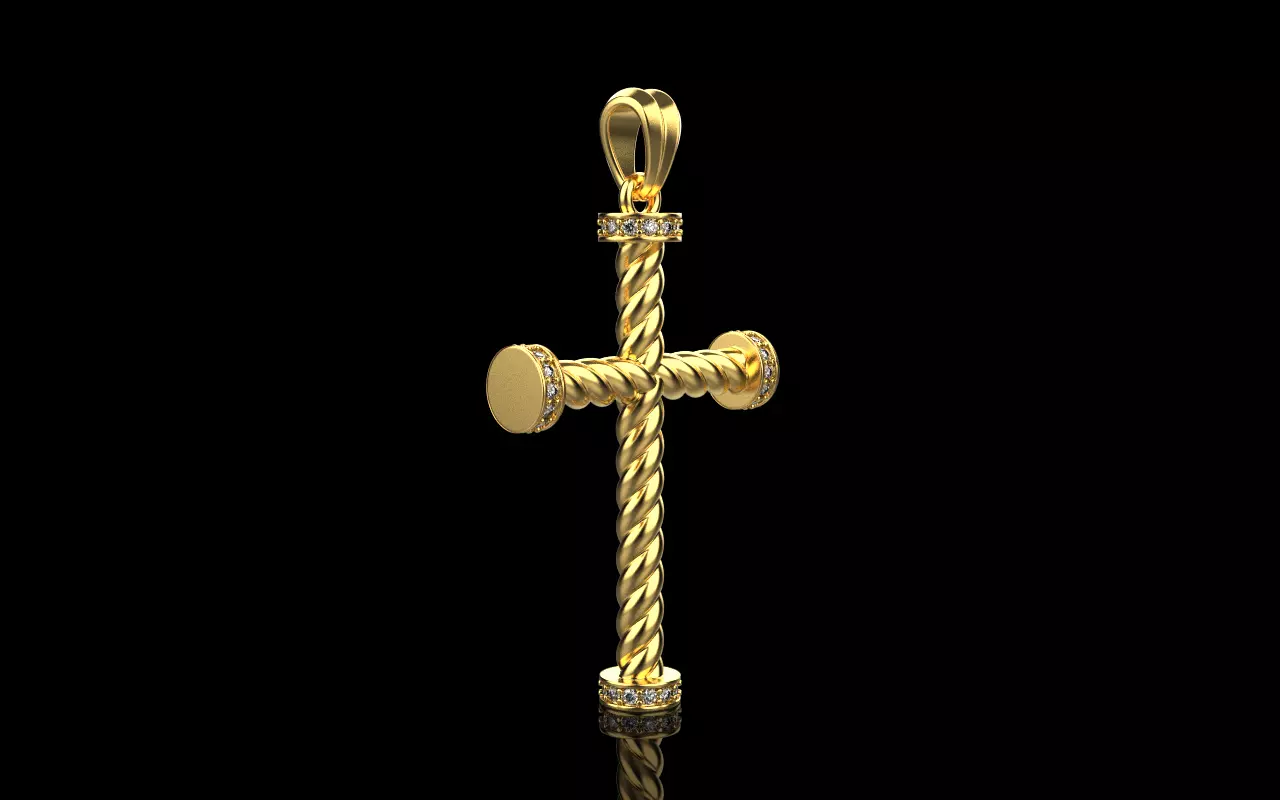 Twist rope cross model 702 3D print model_18