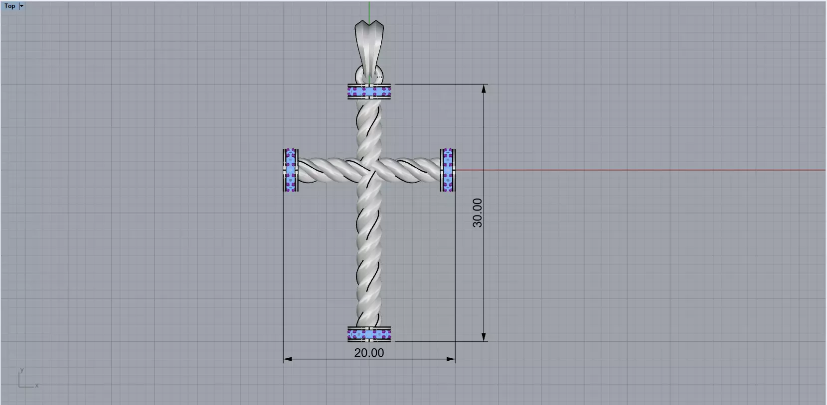 Twist rope cross model 702 3D print model_6