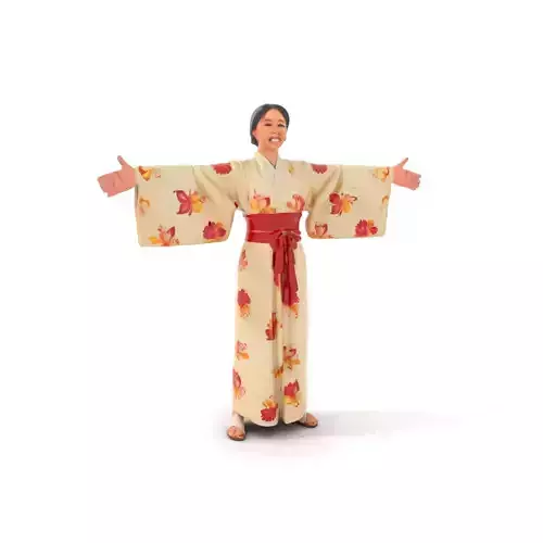 Floral Kimono model pack Low-poly 3D model