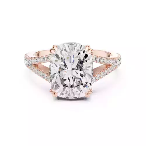 5Ct Long Cushion Split Shank Engagement Woman Ring 3DM STL Video