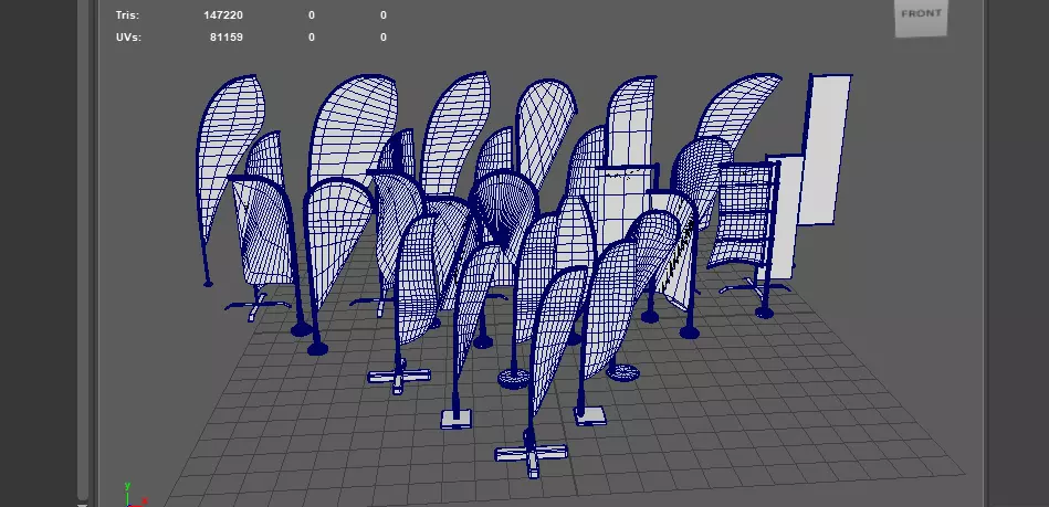 banner commercial flag 3D model_15