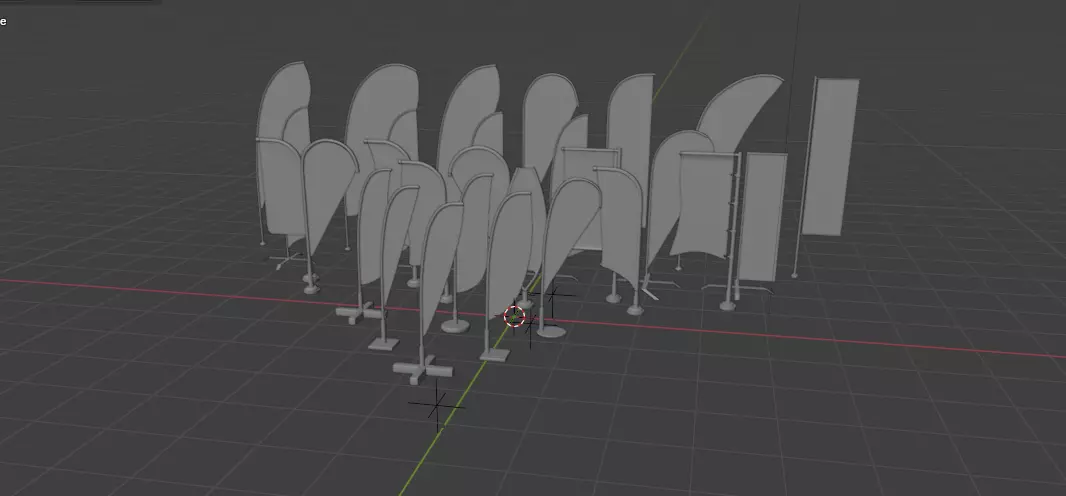 banner commercial flag 3D model_13