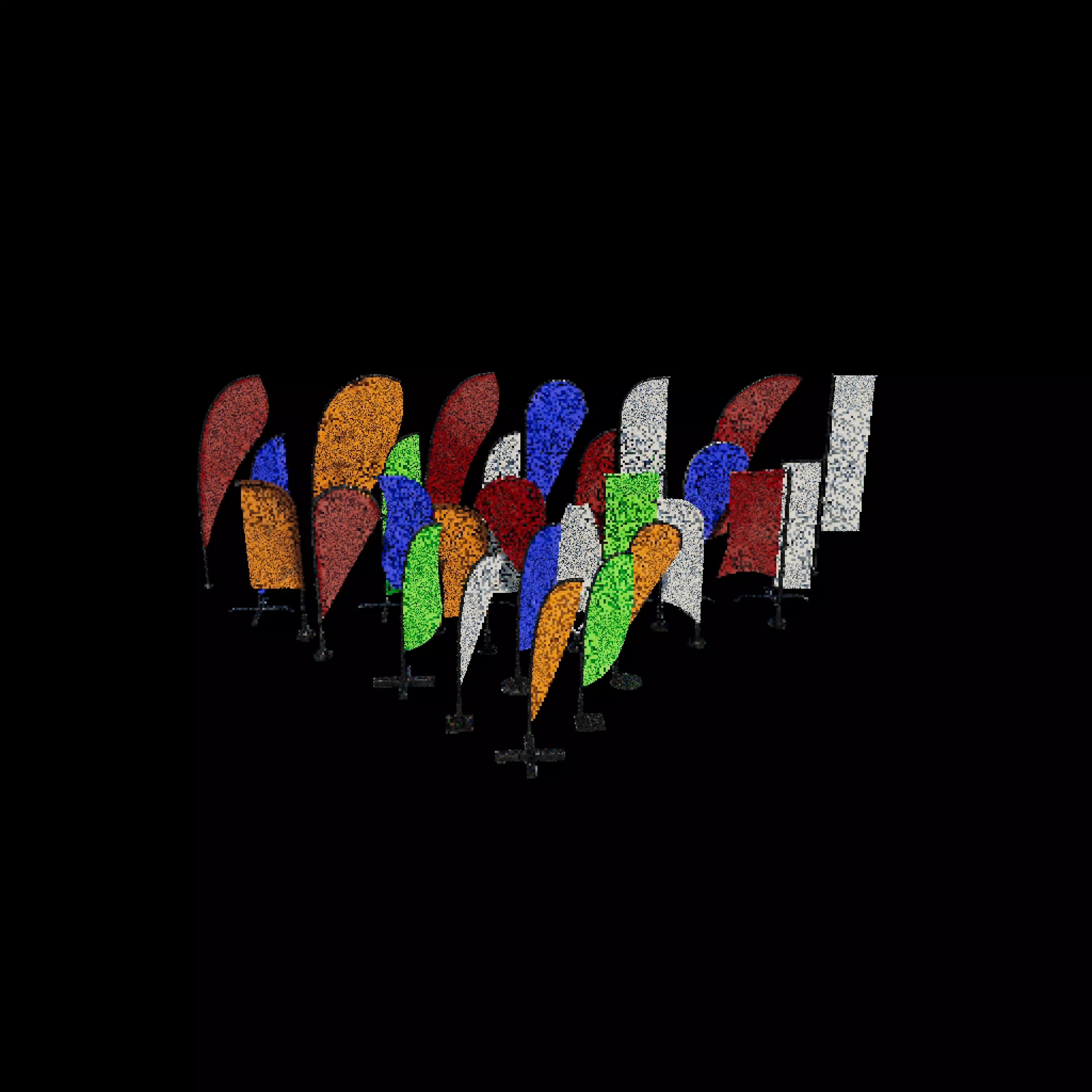 banner commercial flag 3D model_6