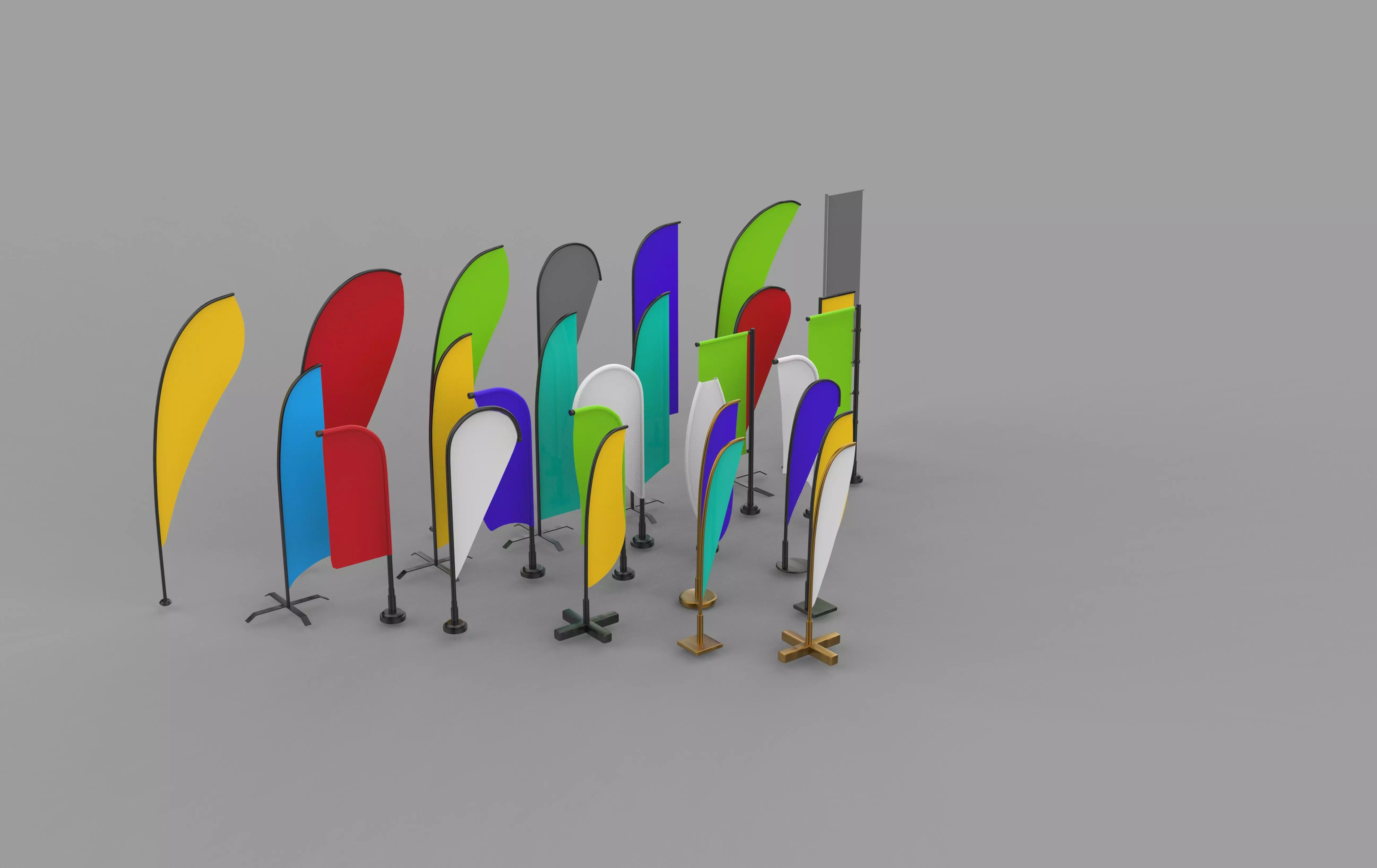 banner commercial flag 3D model_12