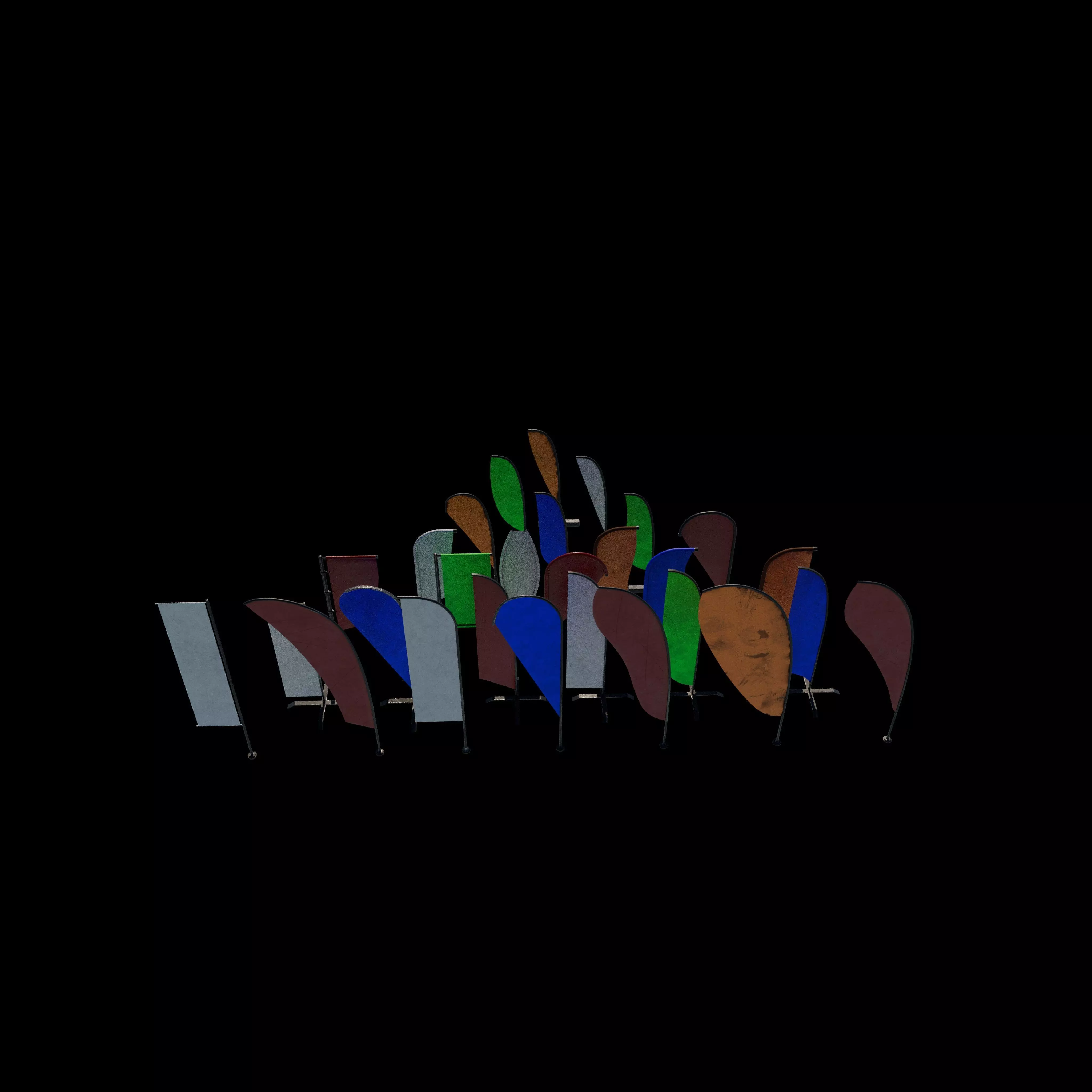 banner commercial flag 3D model_5