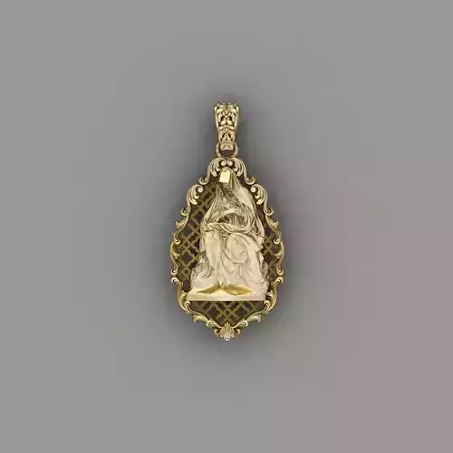 Virgin Mary Pendant 3D print model