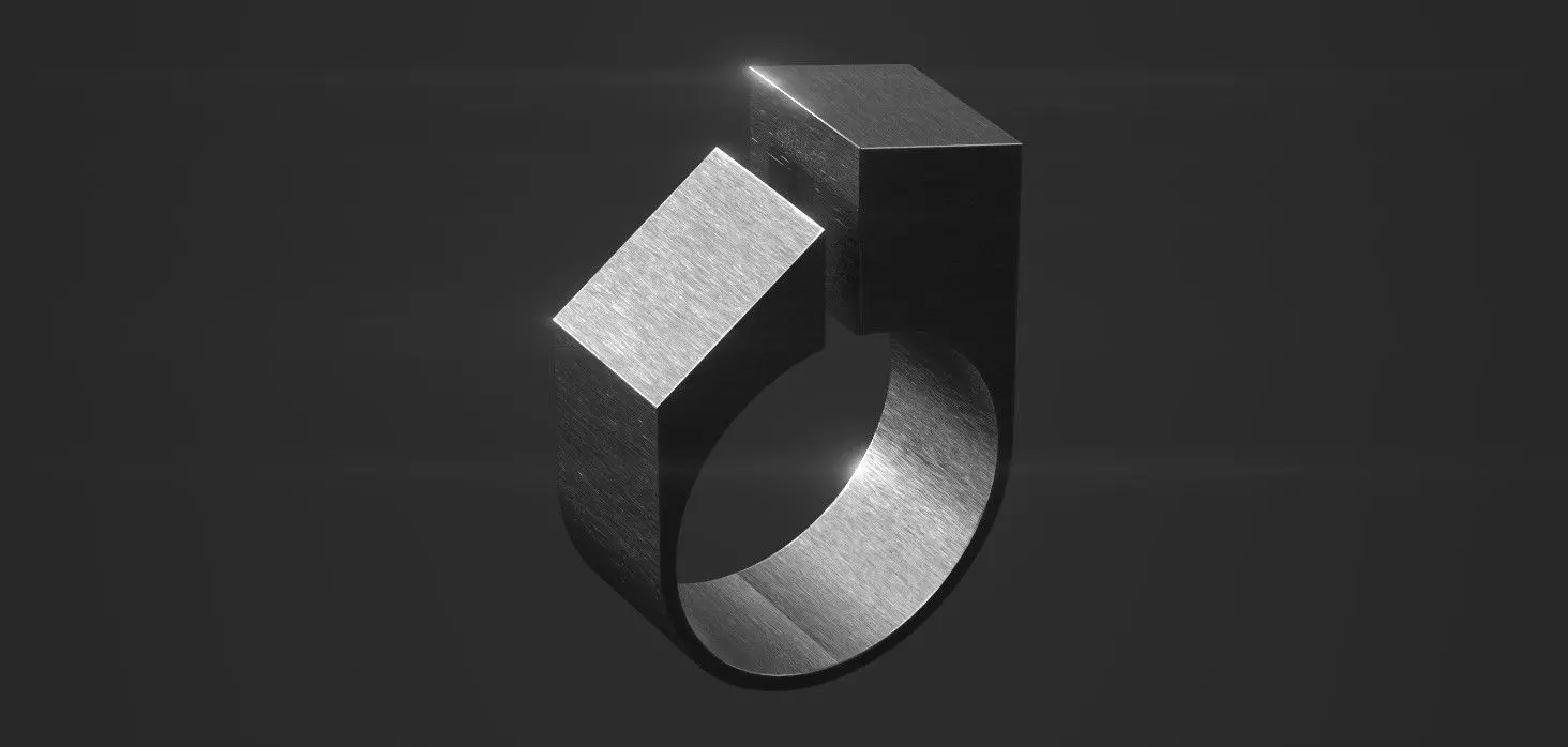 Geometric Architectural Ring 3D Model Modern Minimal Free low-poly 3D model_0