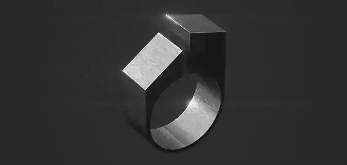 Geometric Architectural Ring 3D Model Modern Minimal