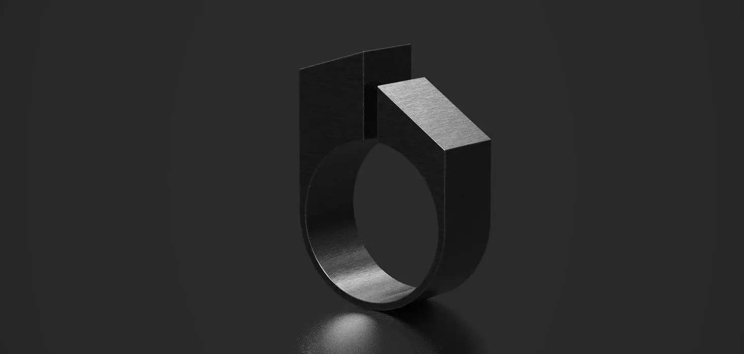 Geometric Architectural Ring 3D Model Modern Minimal Free low-poly 3D model_3