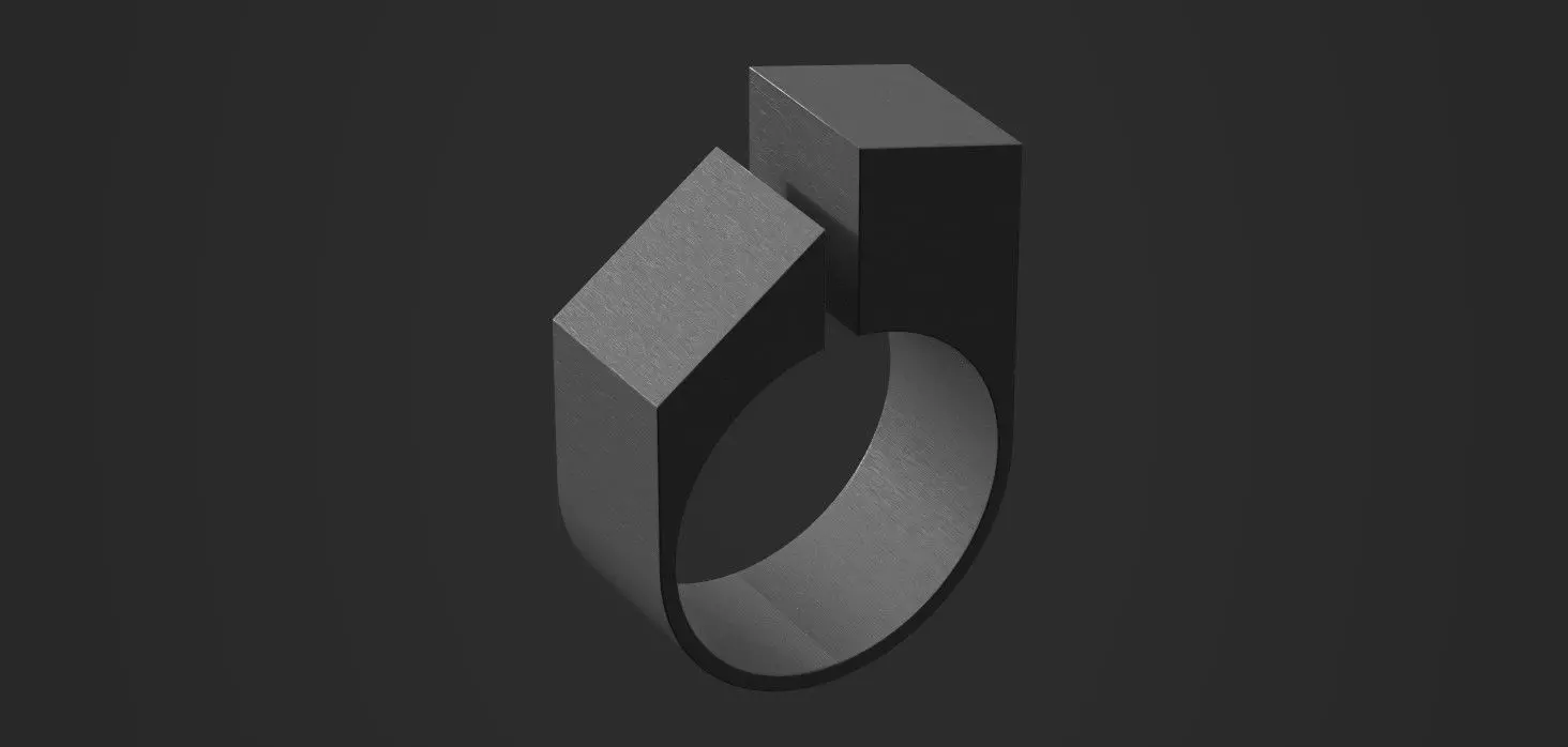 Geometric Architectural Ring 3D Model Modern Minimal Free low-poly 3D model_1