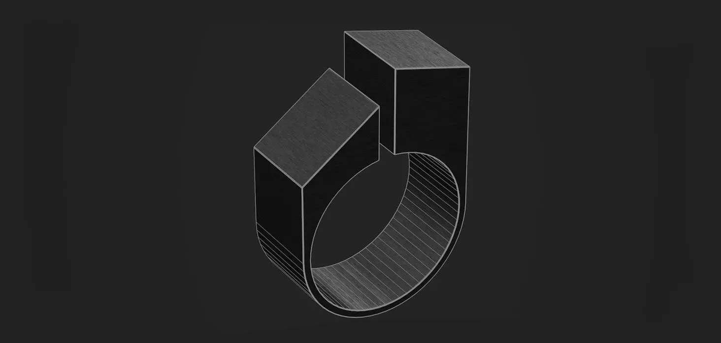 Geometric Architectural Ring 3D Model Modern Minimal Free low-poly 3D model_2