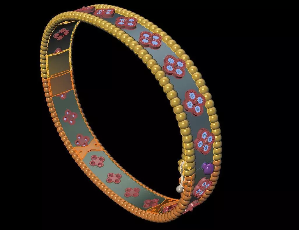 Van Cleef bracelet bangle 3D print model 3D print model_0