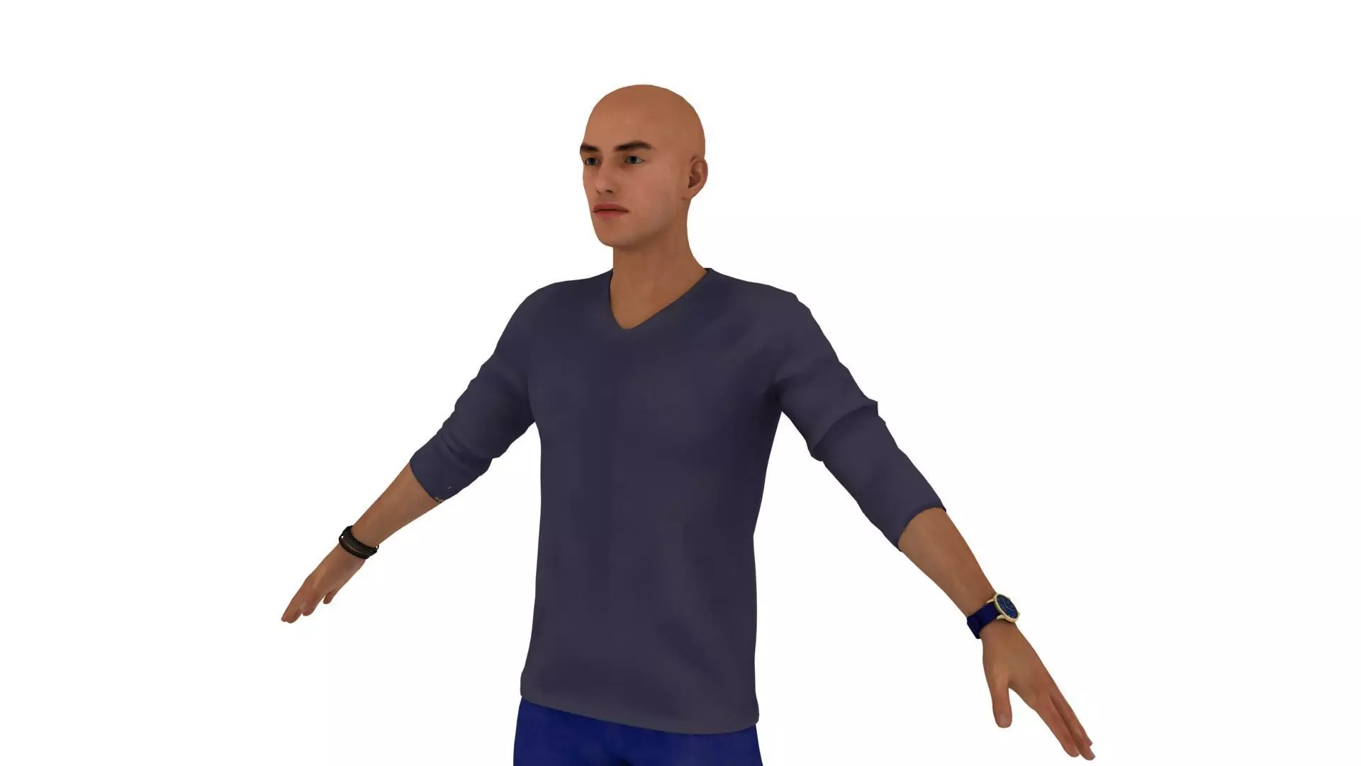 Realistic young man 3D model_0