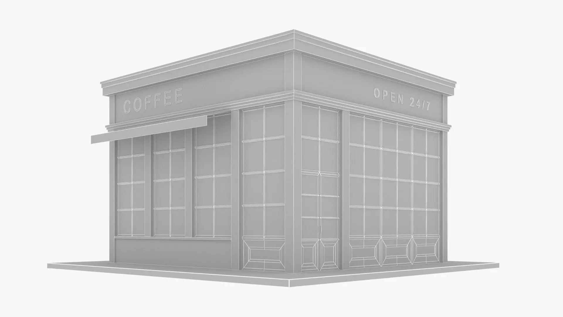 coffee shop Low-poly 3D model_9