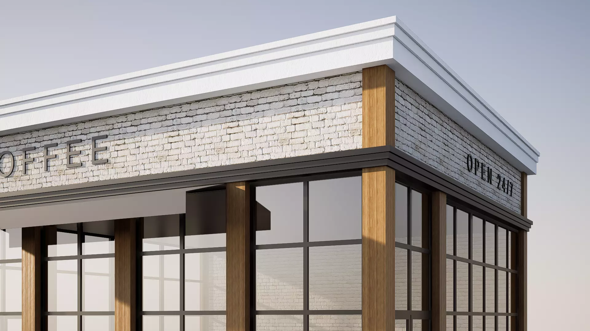 coffee shop Low-poly 3D model_5