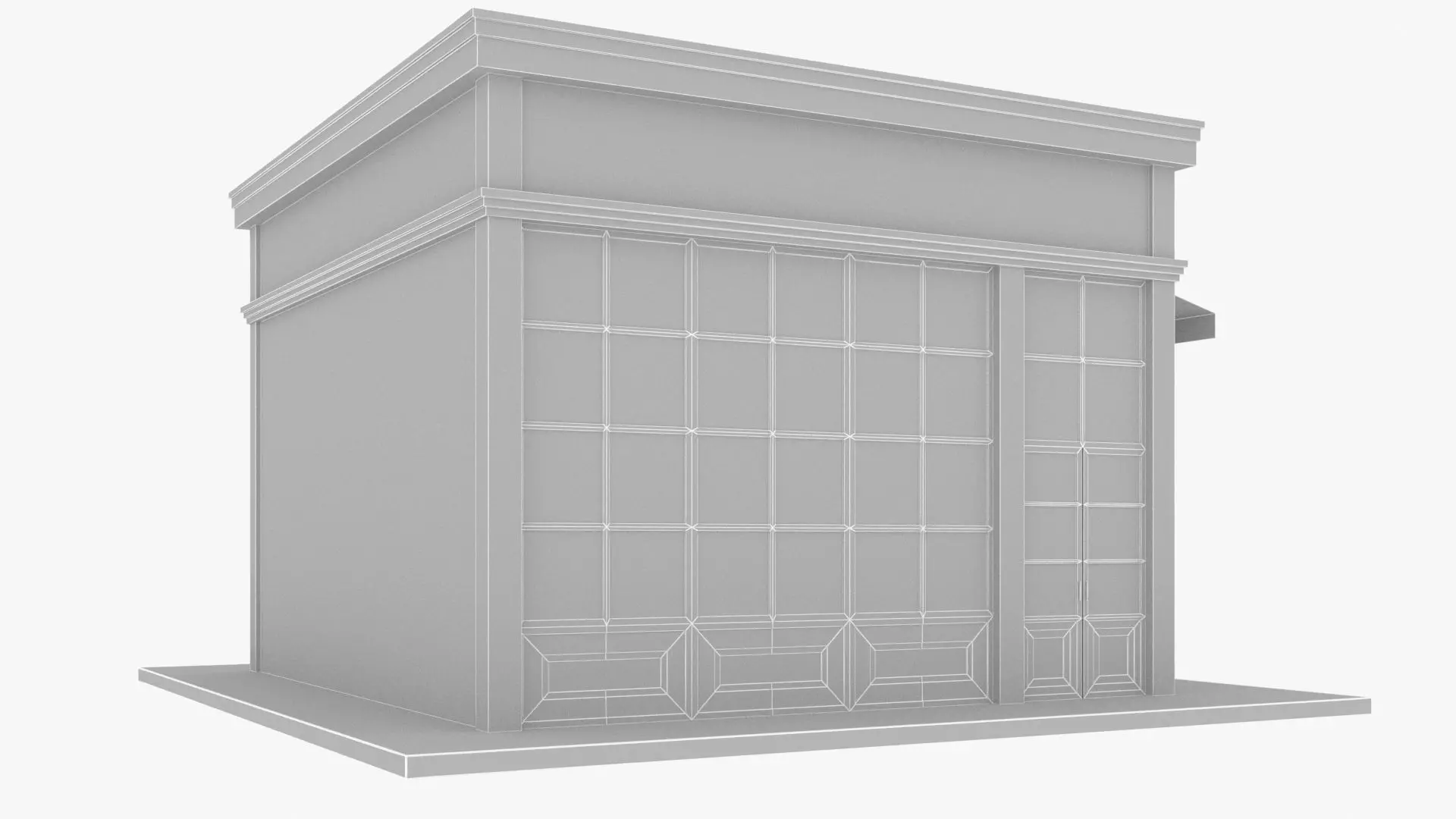 coffee shop Low-poly 3D model_7