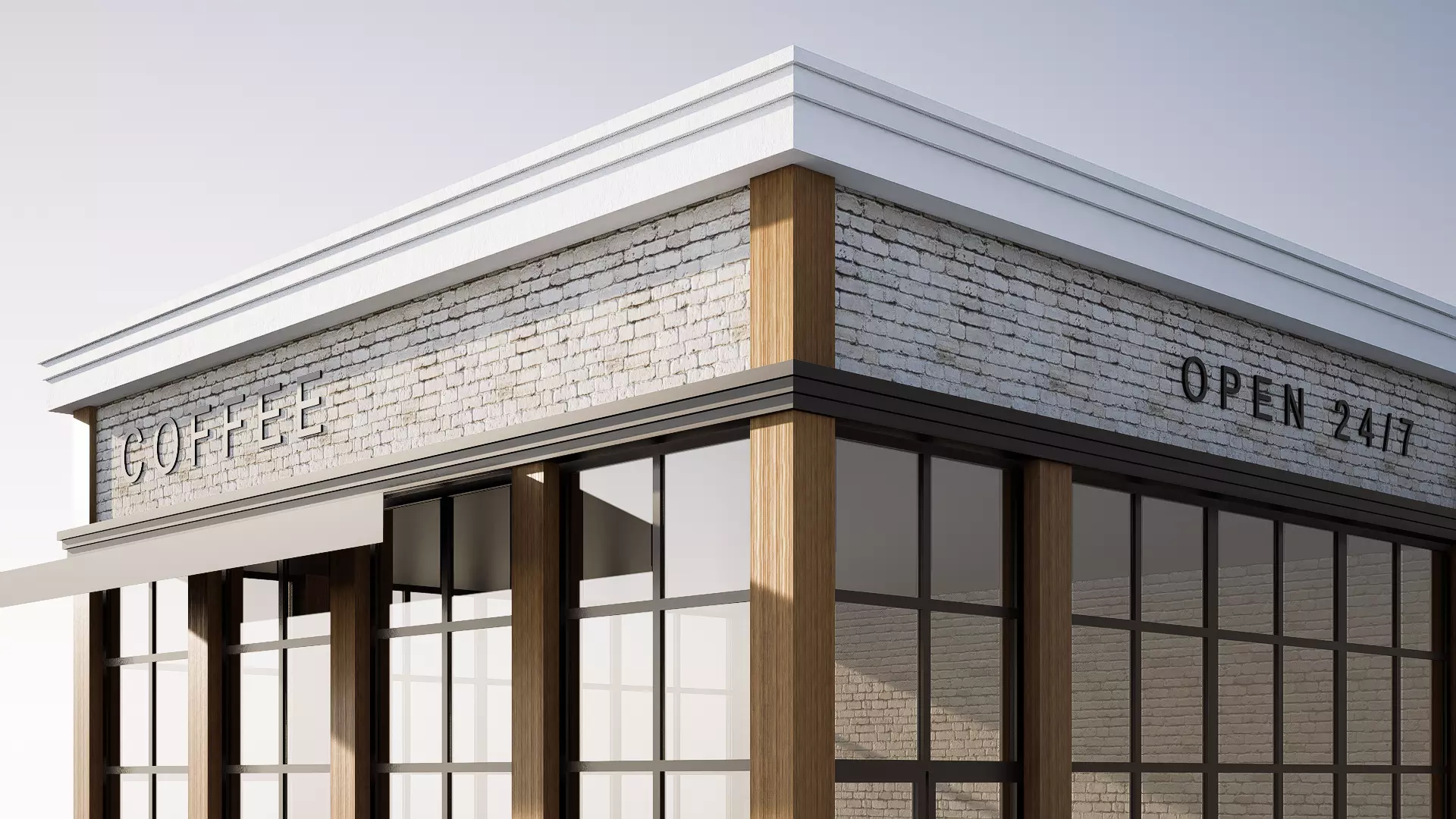 coffee shop Low-poly 3D model_4