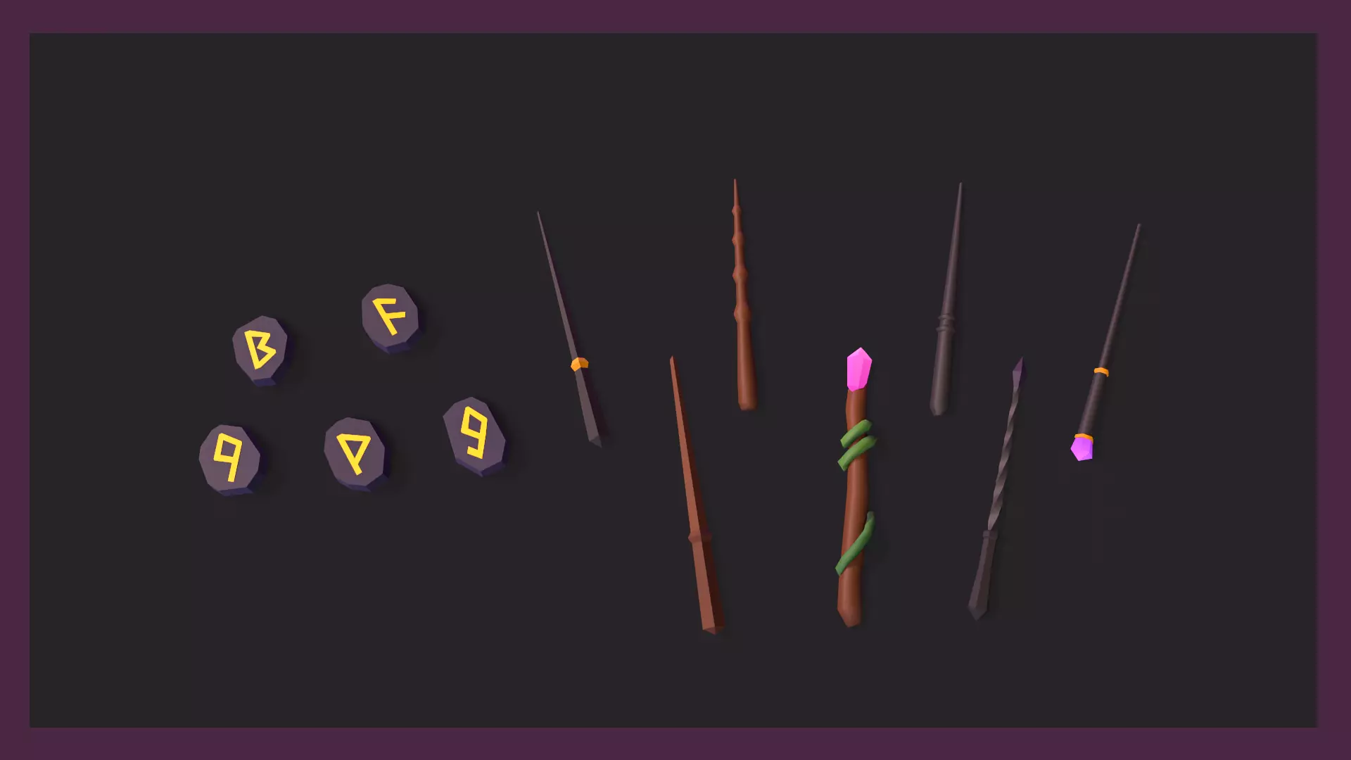 Stylized Magic Props Pack Low-poly 3D model_11