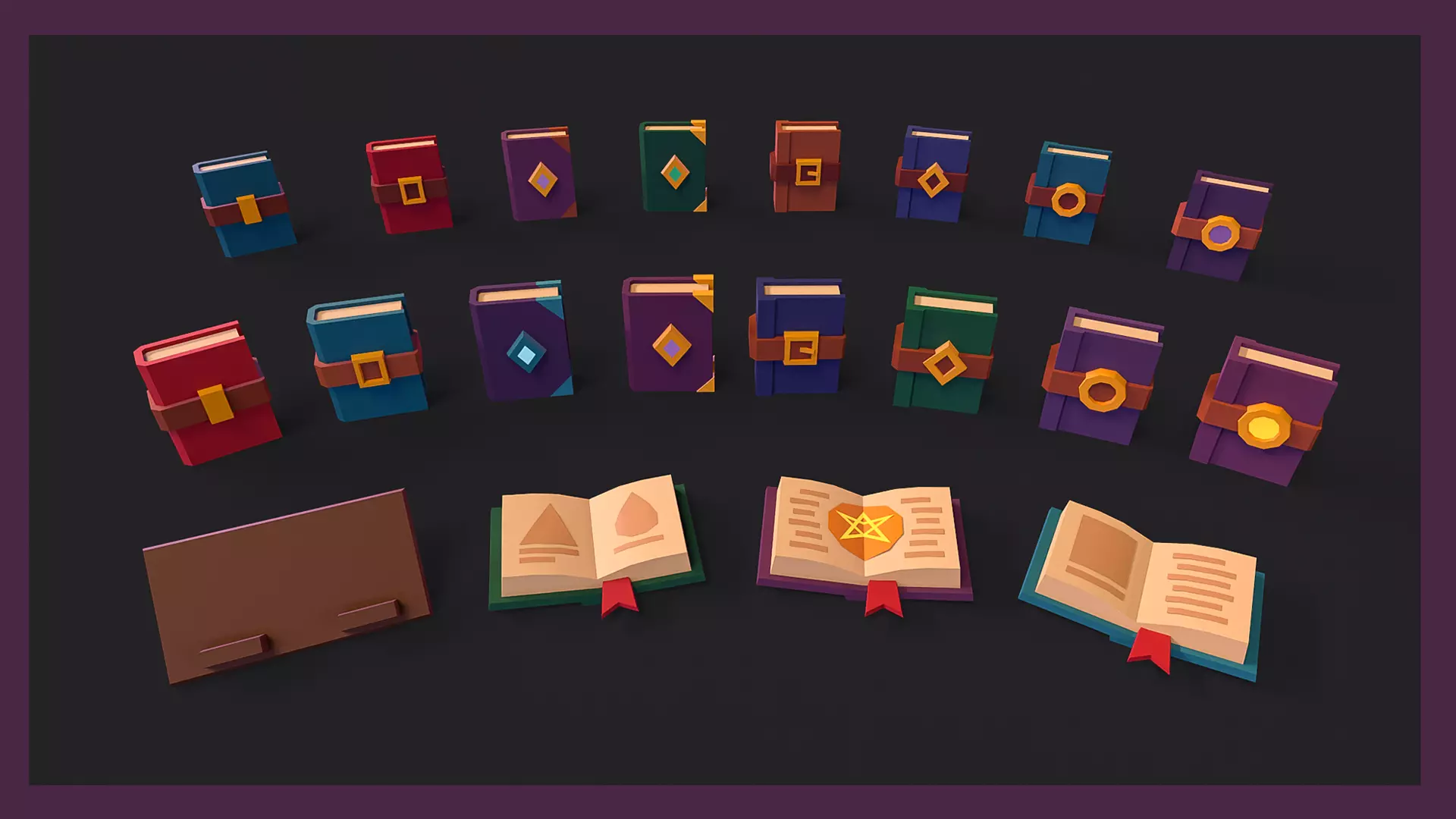 Stylized Magic Props Pack Low-poly 3D model_2