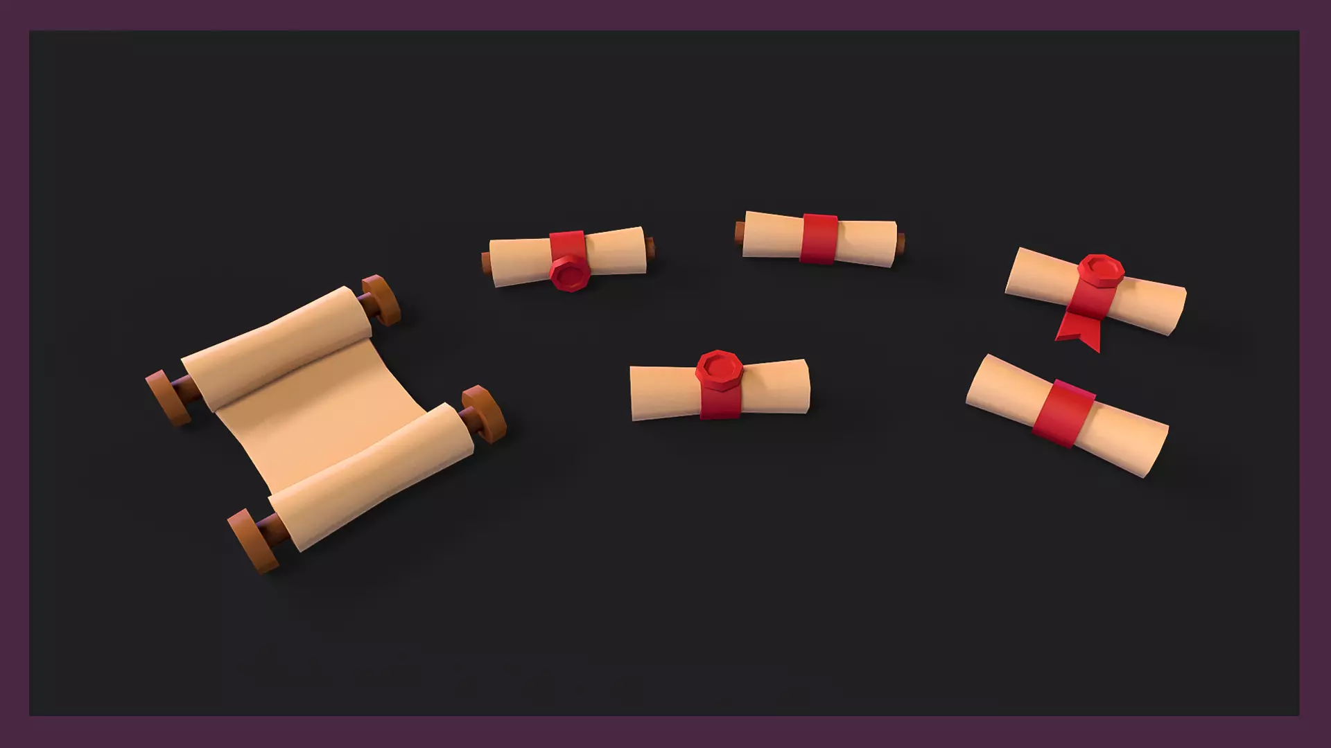 Stylized Magic Props Pack Low-poly 3D model_6