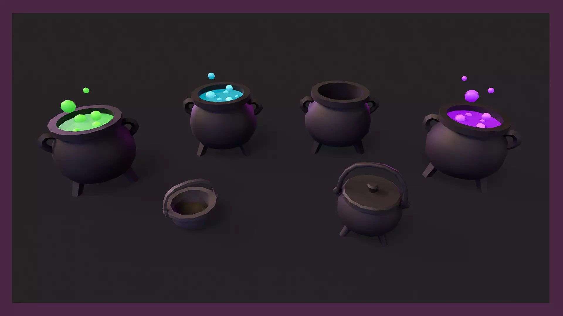 Stylized Magic Props Pack Low-poly 3D model_5