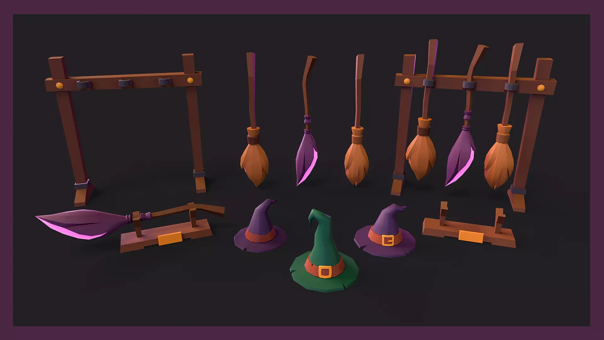 Stylized Magic Props Pack Low-poly 3D model_1