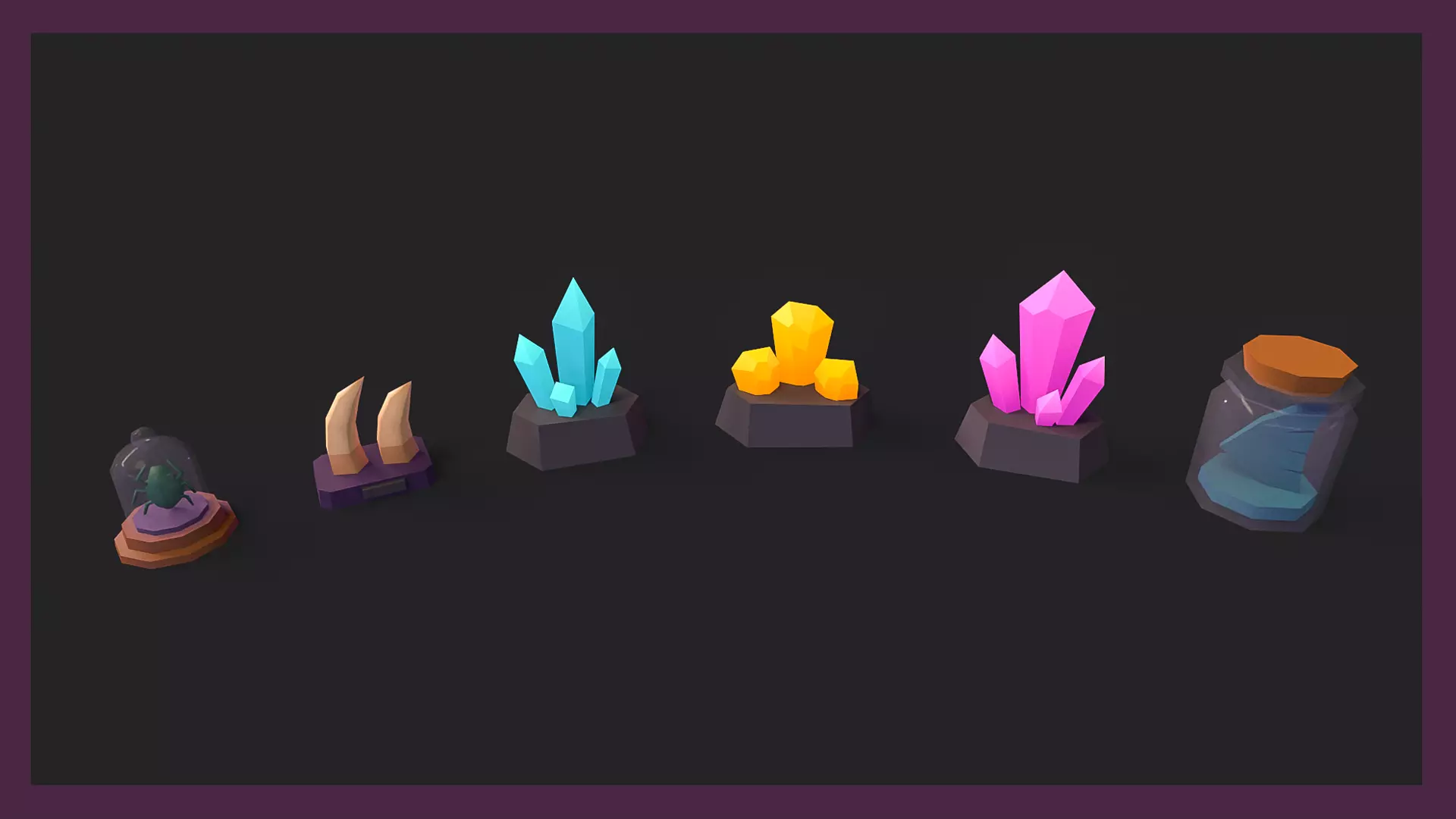Stylized Magic Props Pack Low-poly 3D model_13