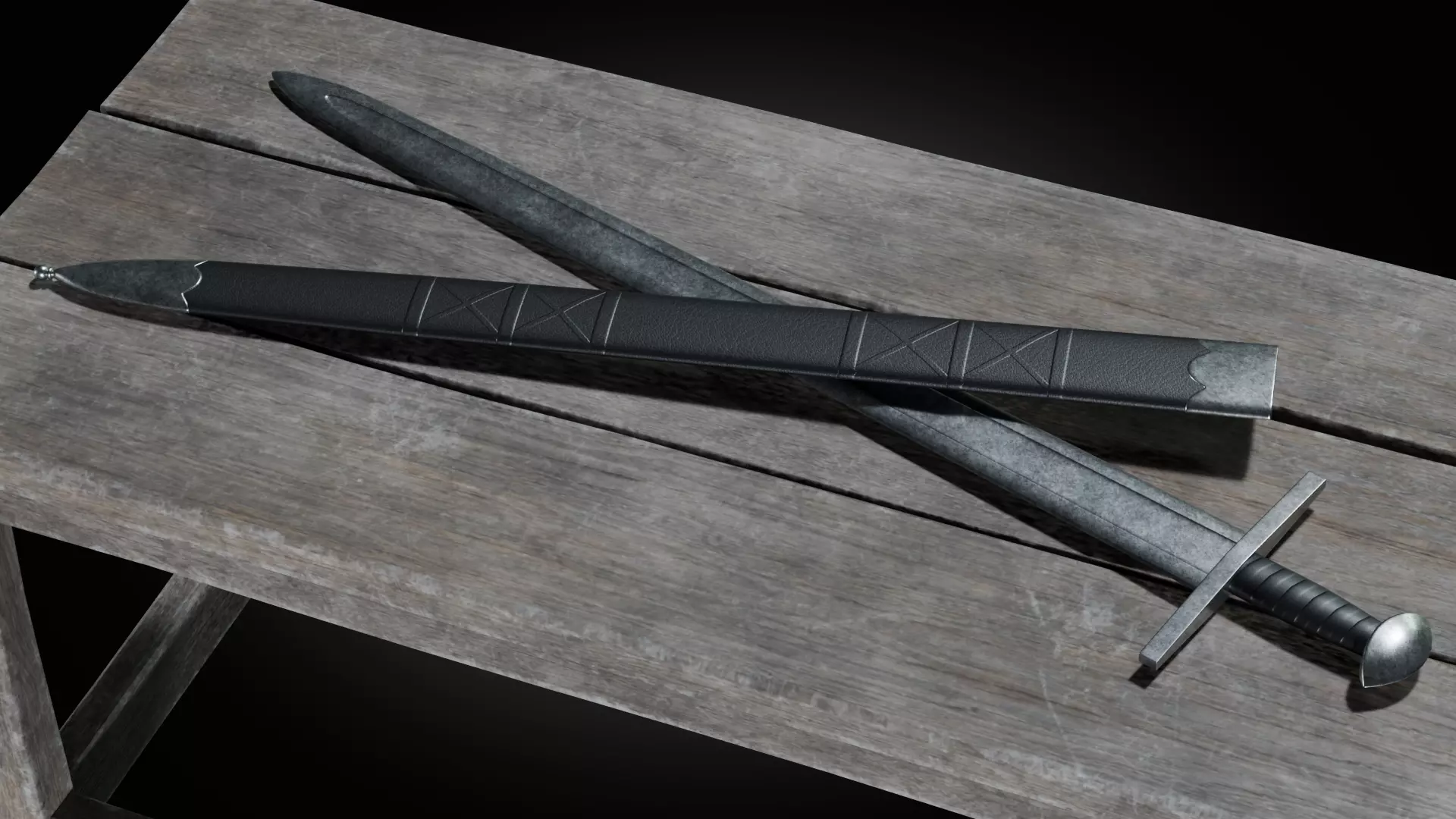 Medieval Viking historical Sword X Oakshot High-Poly PBR Low-poly 3D model_5