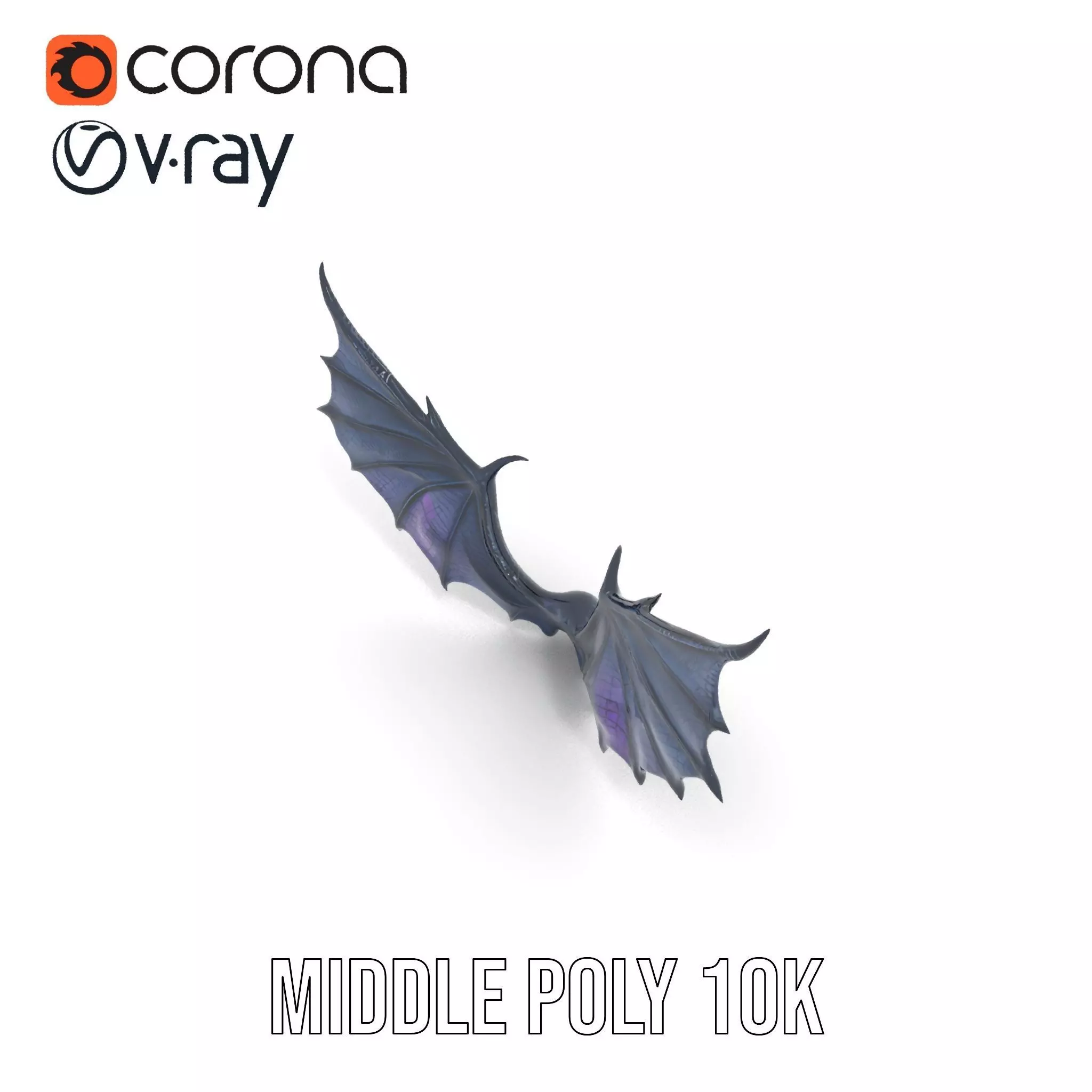 Gothic Dragon Wings model pack Low-poly 3D model_12