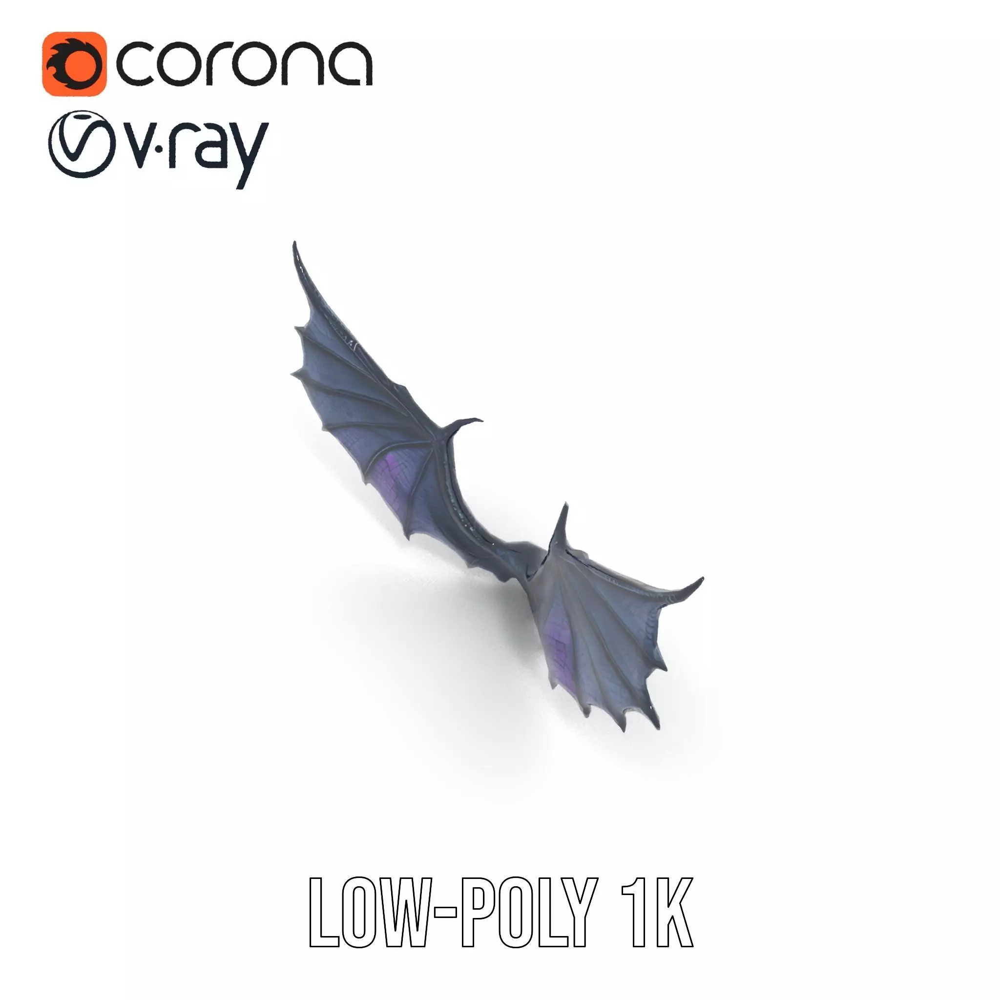 Gothic Dragon Wings model pack Low-poly 3D model_22