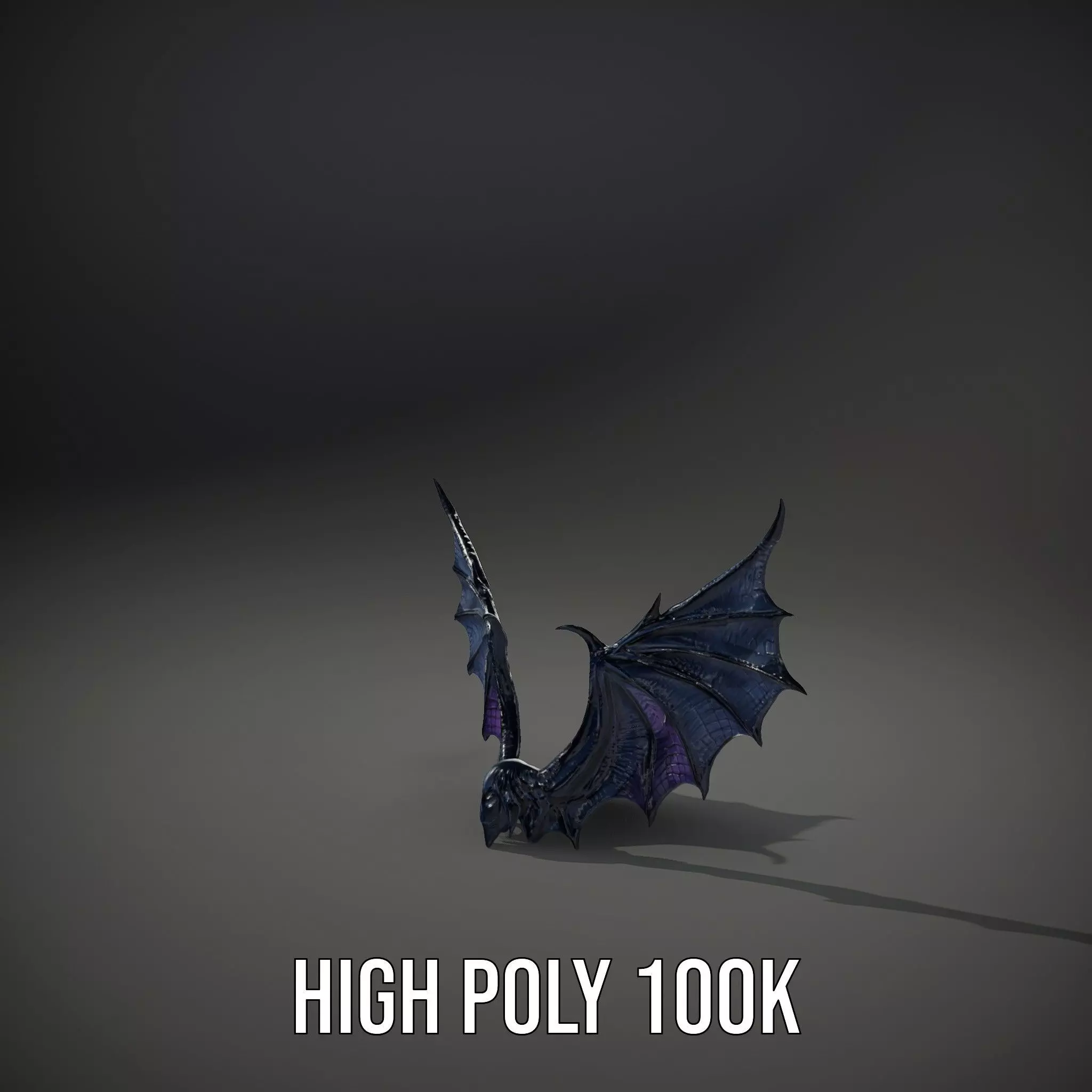 Gothic Dragon Wings model pack Low-poly 3D model_11