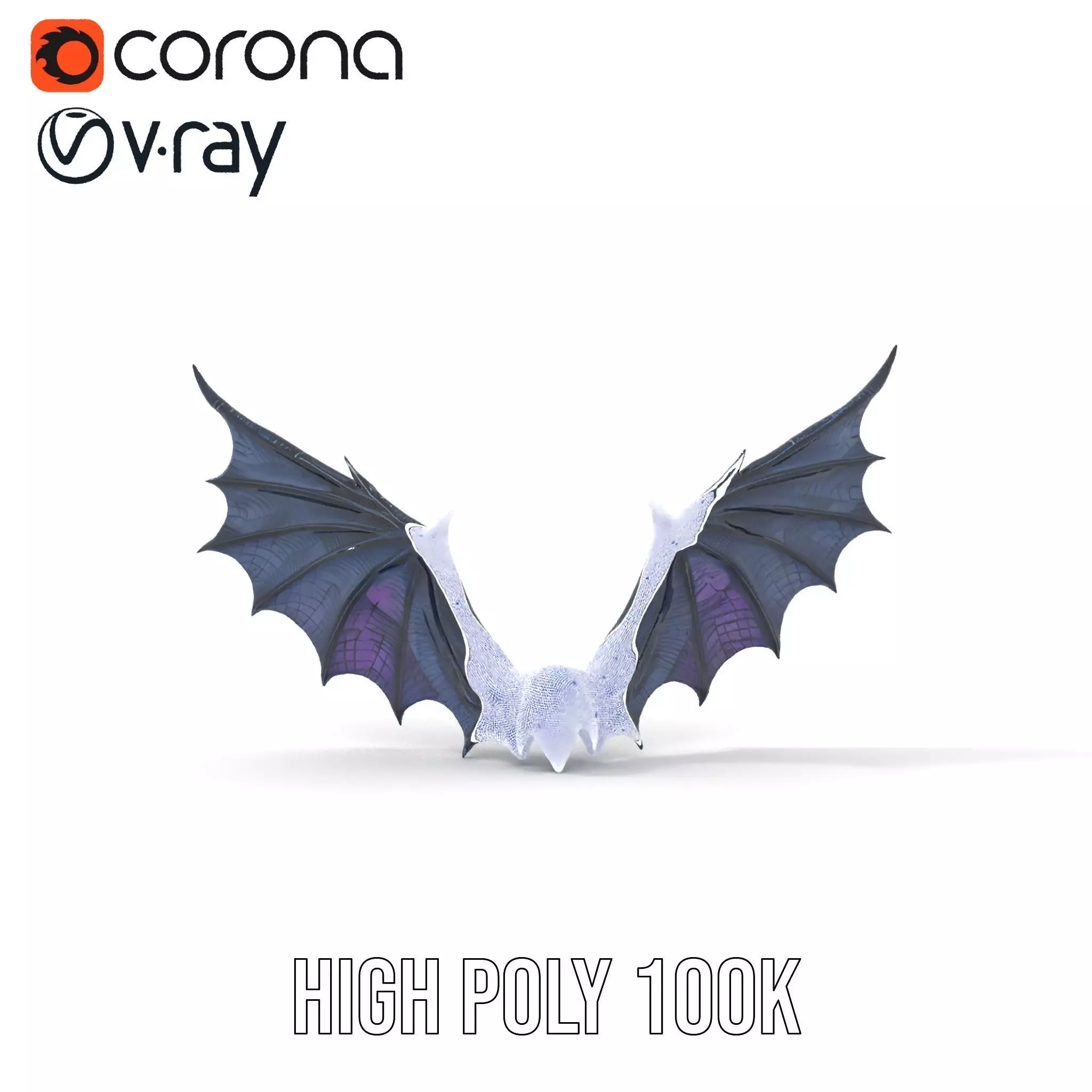 Gothic Dragon Wings model pack Low-poly 3D model_32
