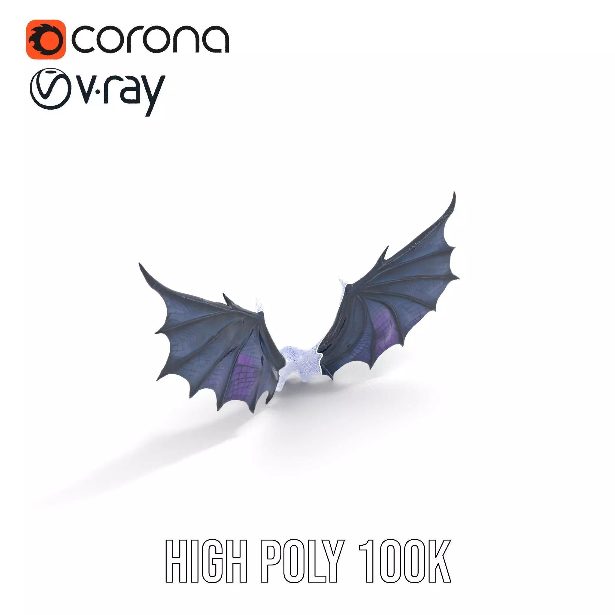 Gothic Dragon Wings model pack Low-poly 3D model_33