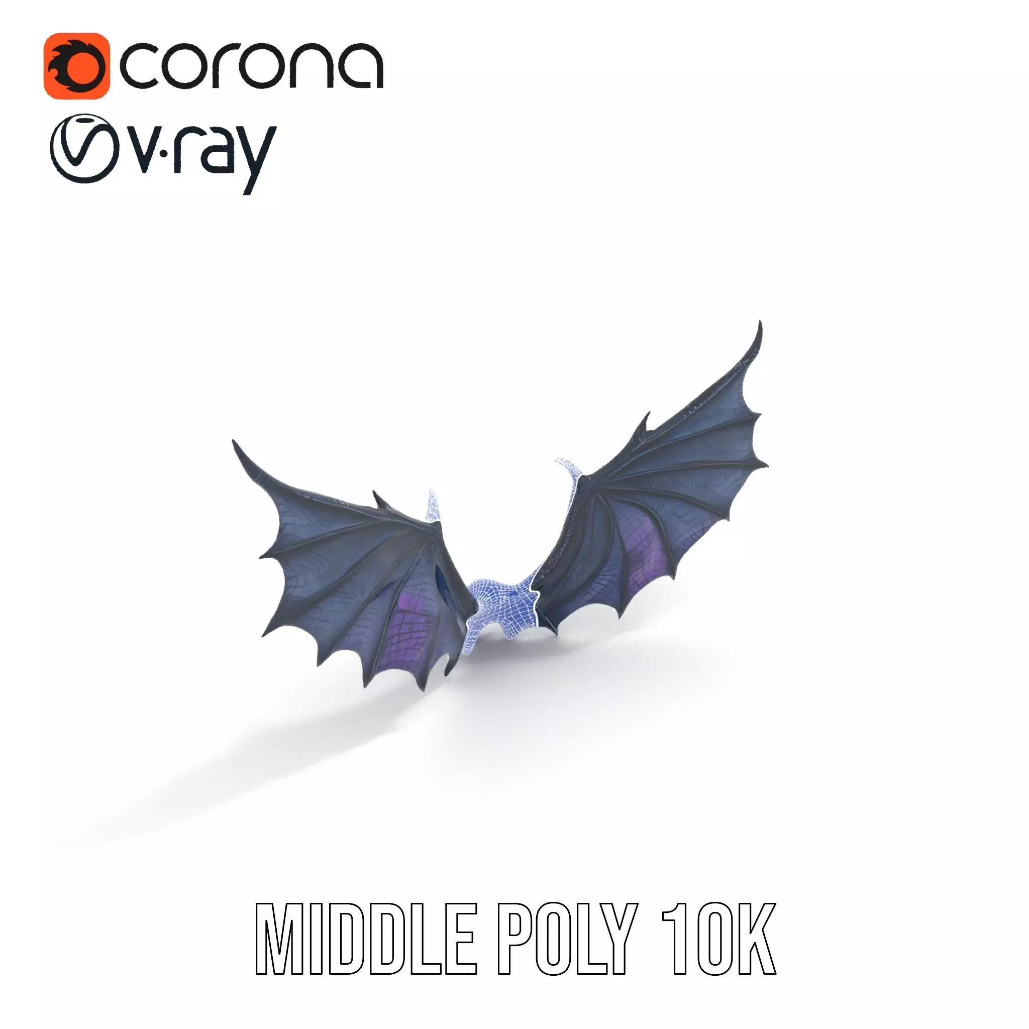 Gothic Dragon Wings model pack Low-poly 3D model_18