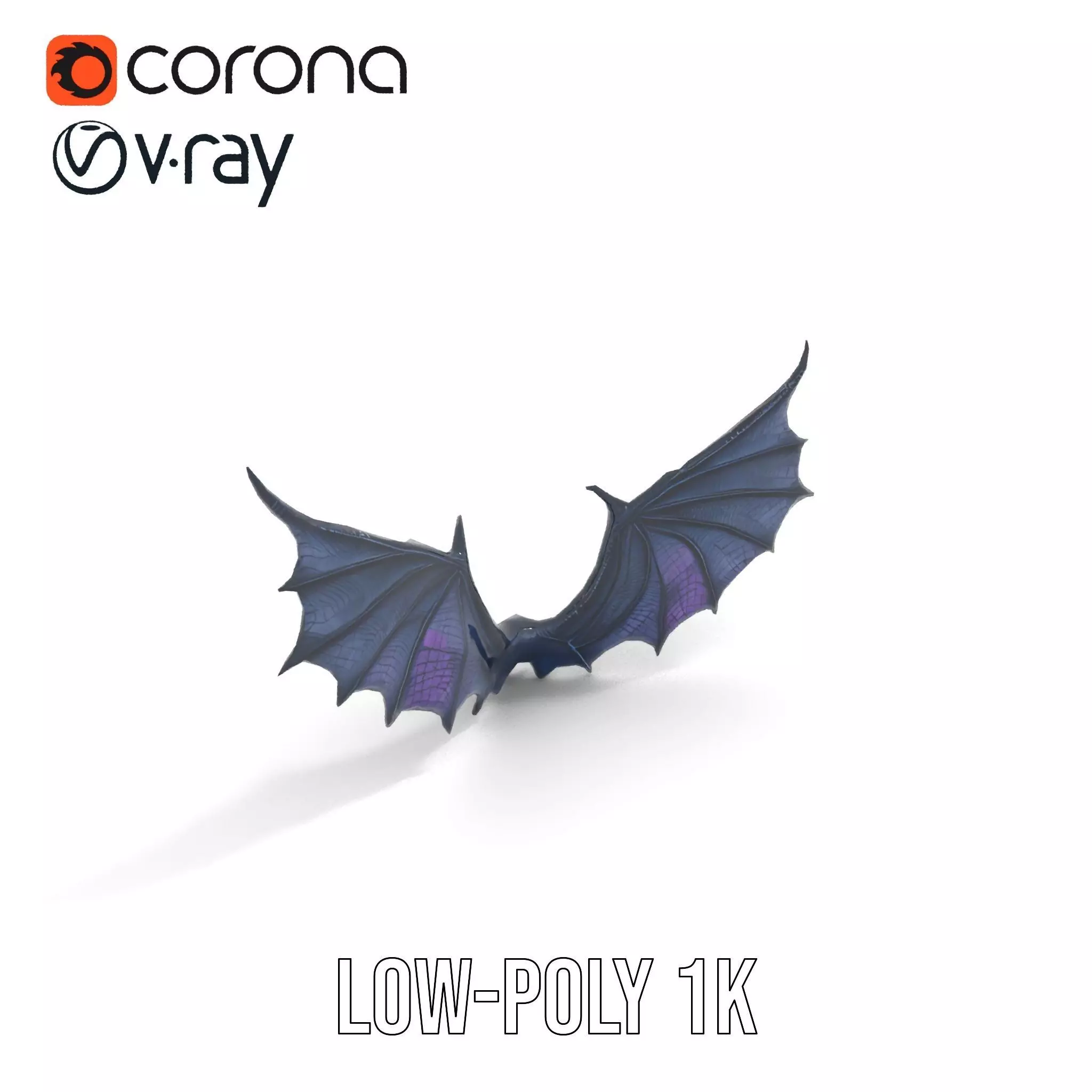 Gothic Dragon Wings model pack Low-poly 3D model_25