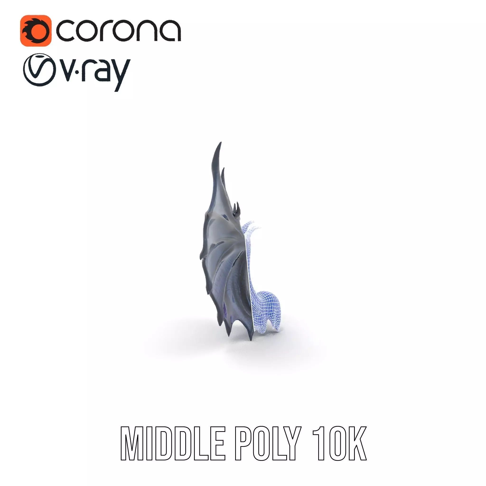 Gothic Dragon Wings model pack Low-poly 3D model_27