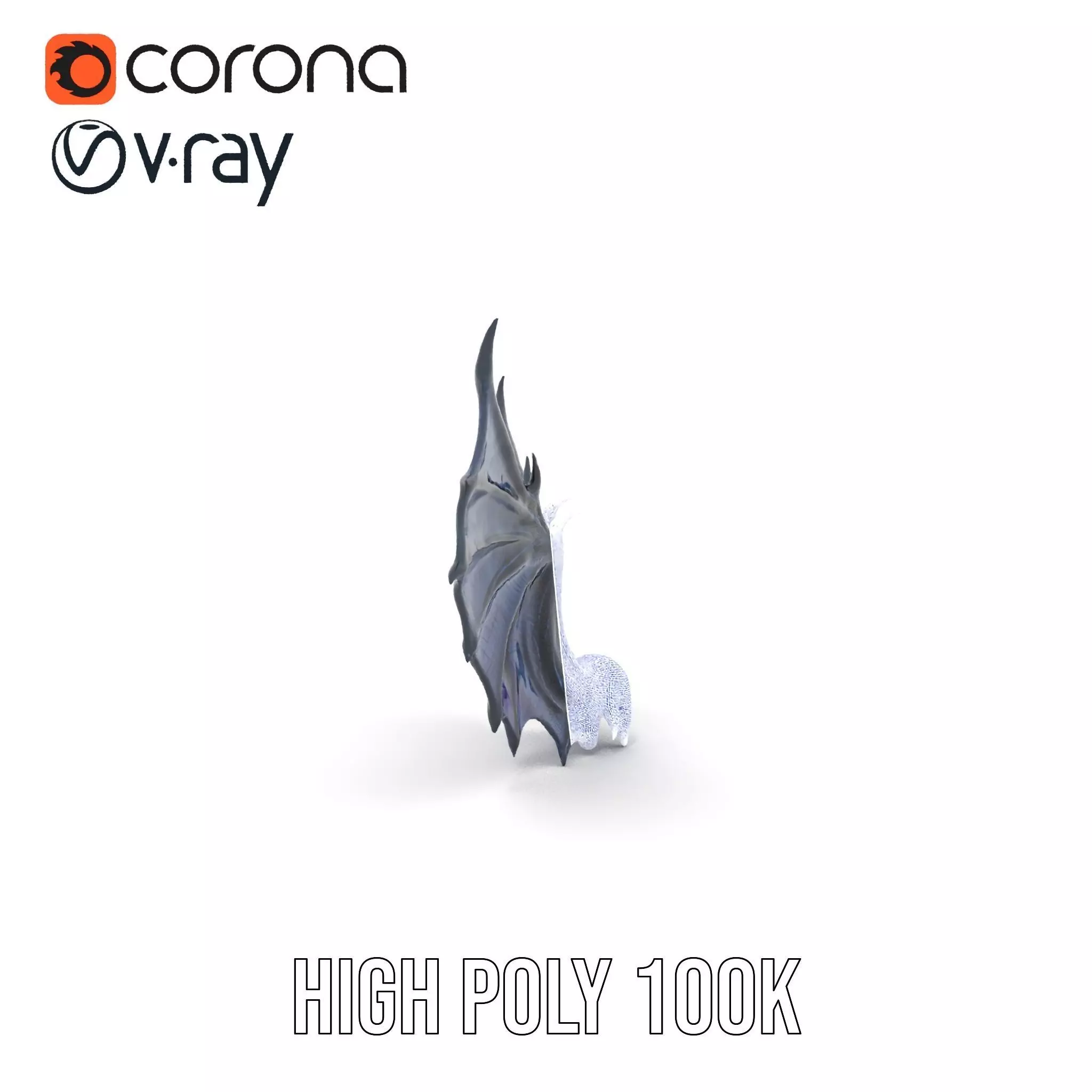 Gothic Dragon Wings model pack Low-poly 3D model_34