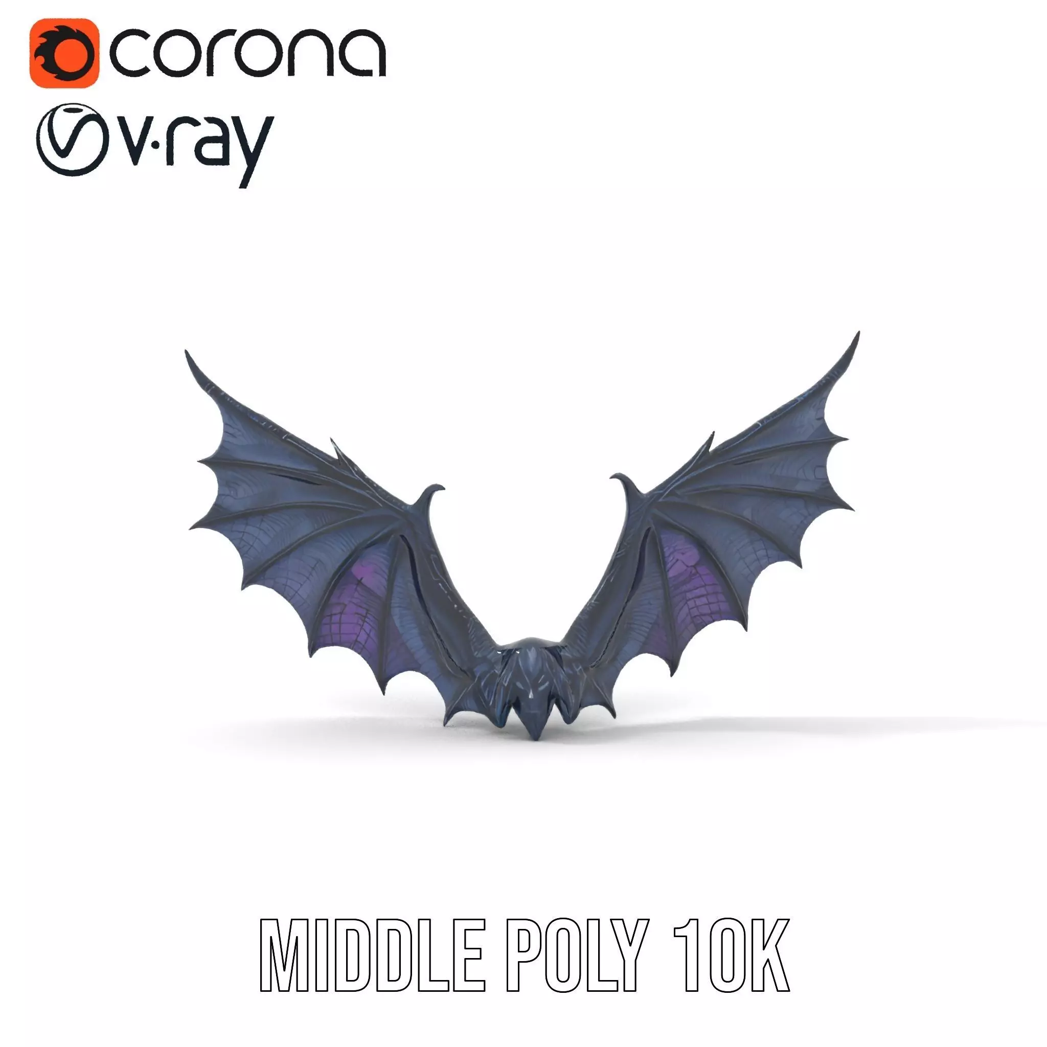 Gothic Dragon Wings model pack Low-poly 3D model_14