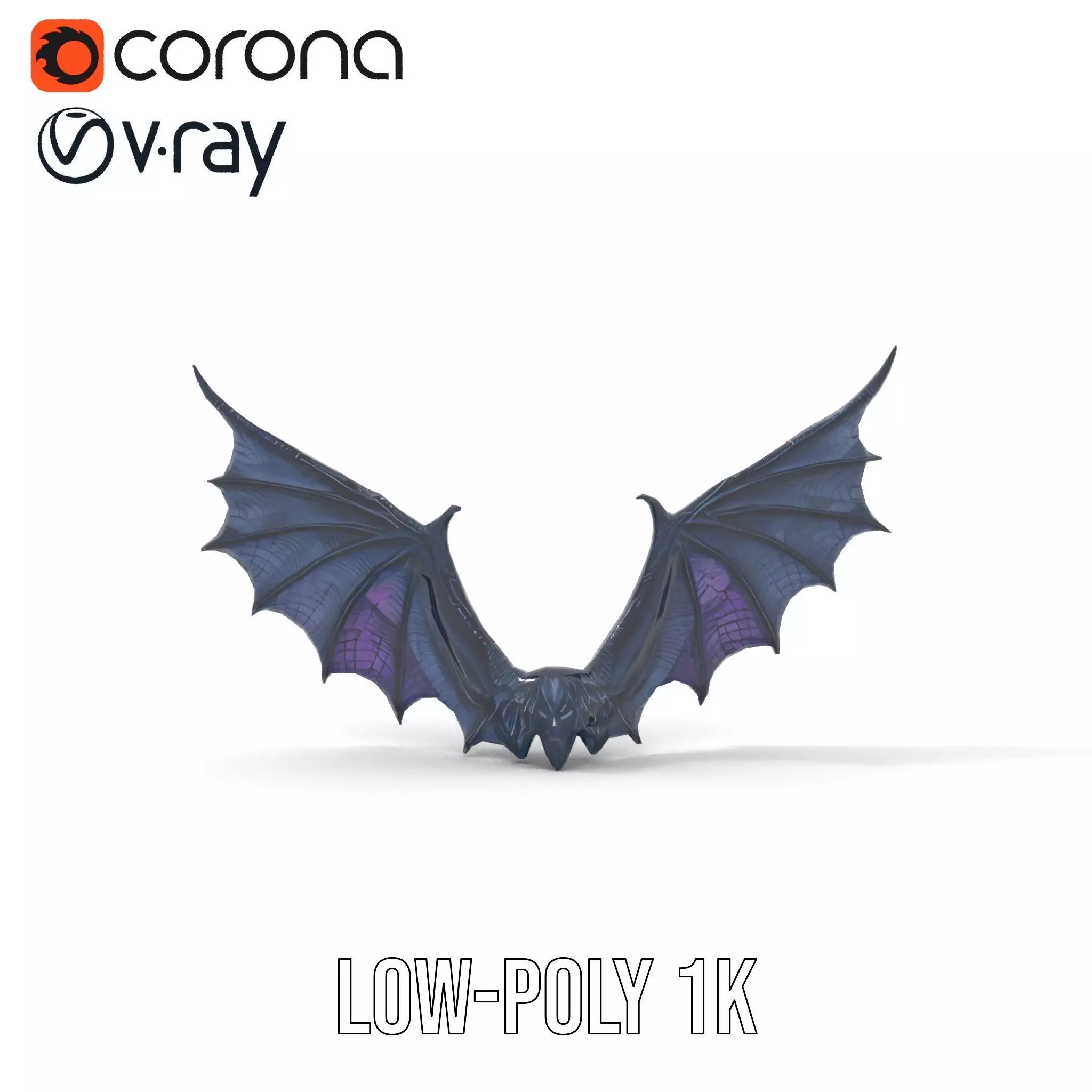 Gothic Dragon Wings model pack Low-poly 3D model_13